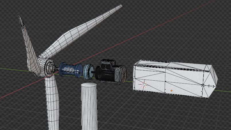 Windmill simple construction 3D model_2