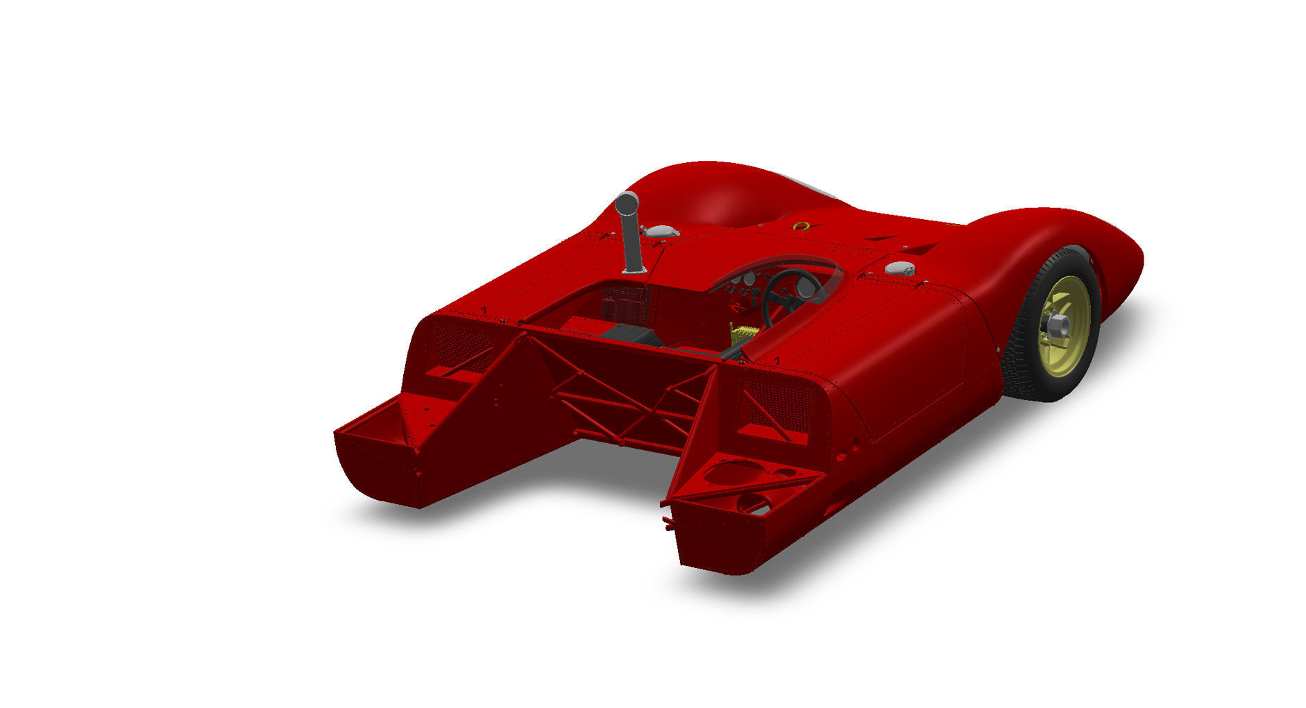Ferrari 312P Spyder Modern - Car Kit 3D print model_49