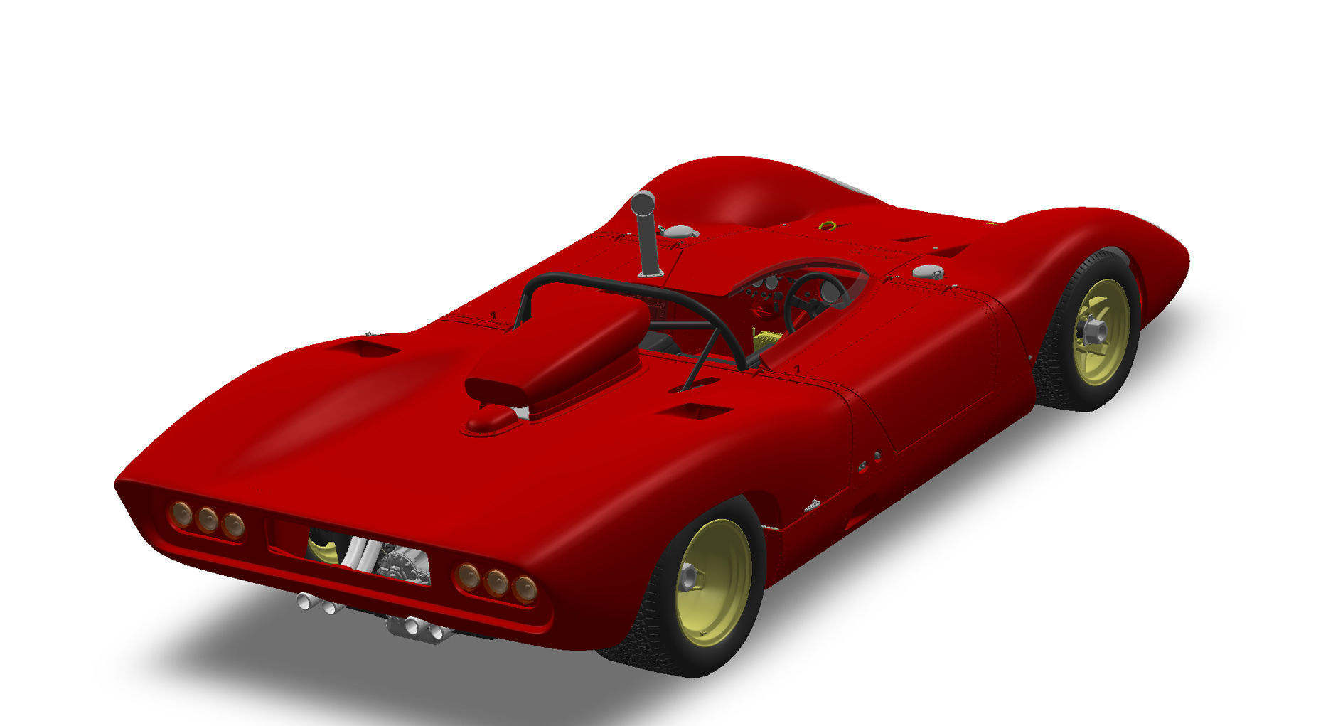 Ferrari 312P Spyder Modern - Car Kit 3D print model_44