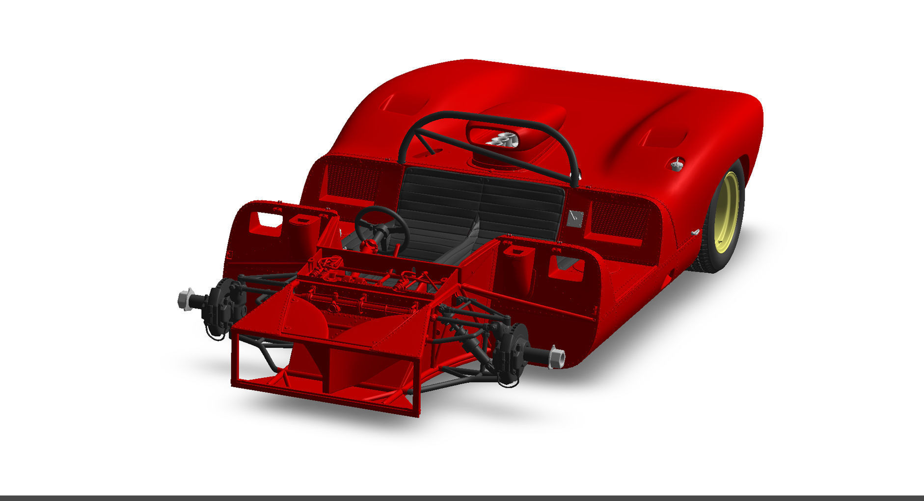 Ferrari 312P Spyder Modern - Car Kit 3D print model_42