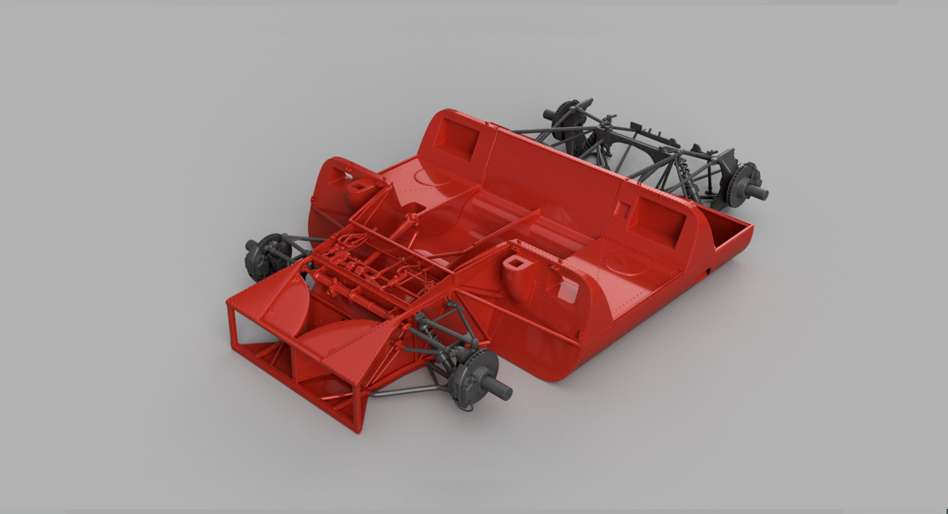 Ferrari 312P Spyder Modern - Car Kit 3D print model_8