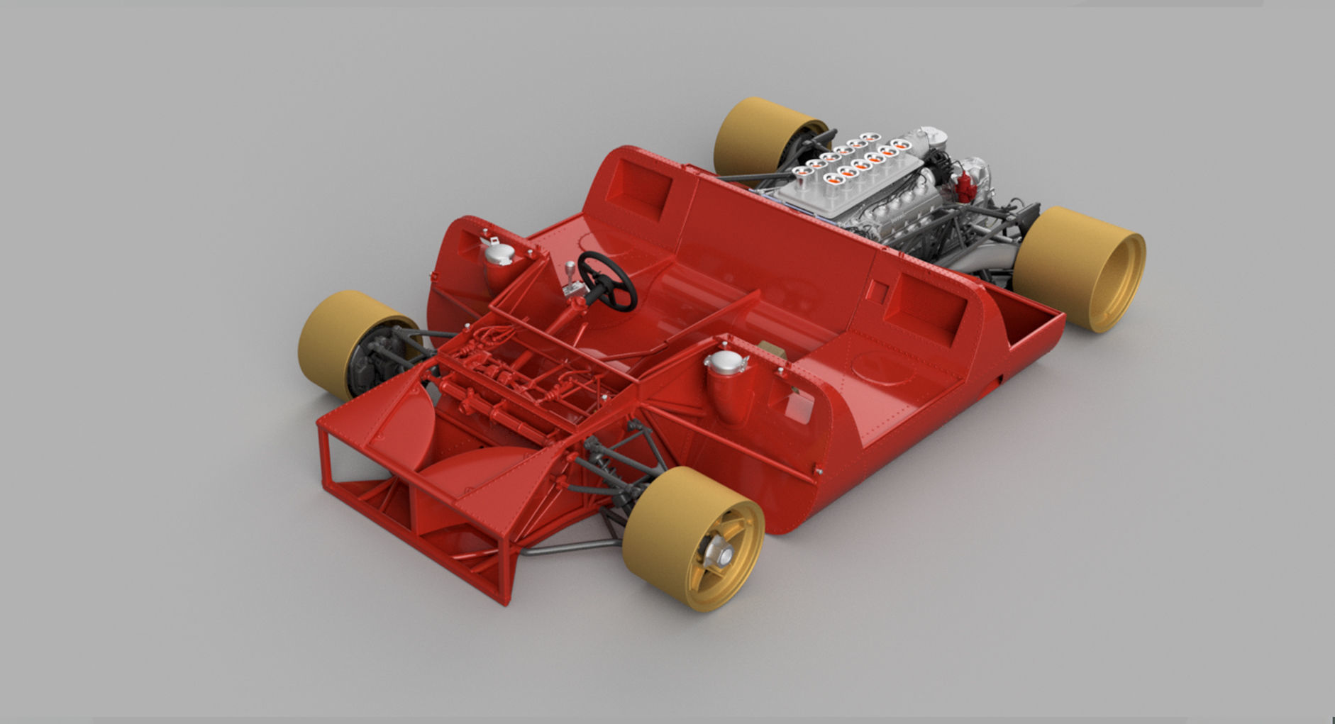 Ferrari 312P Spyder Modern - Car Kit 3D print model_7