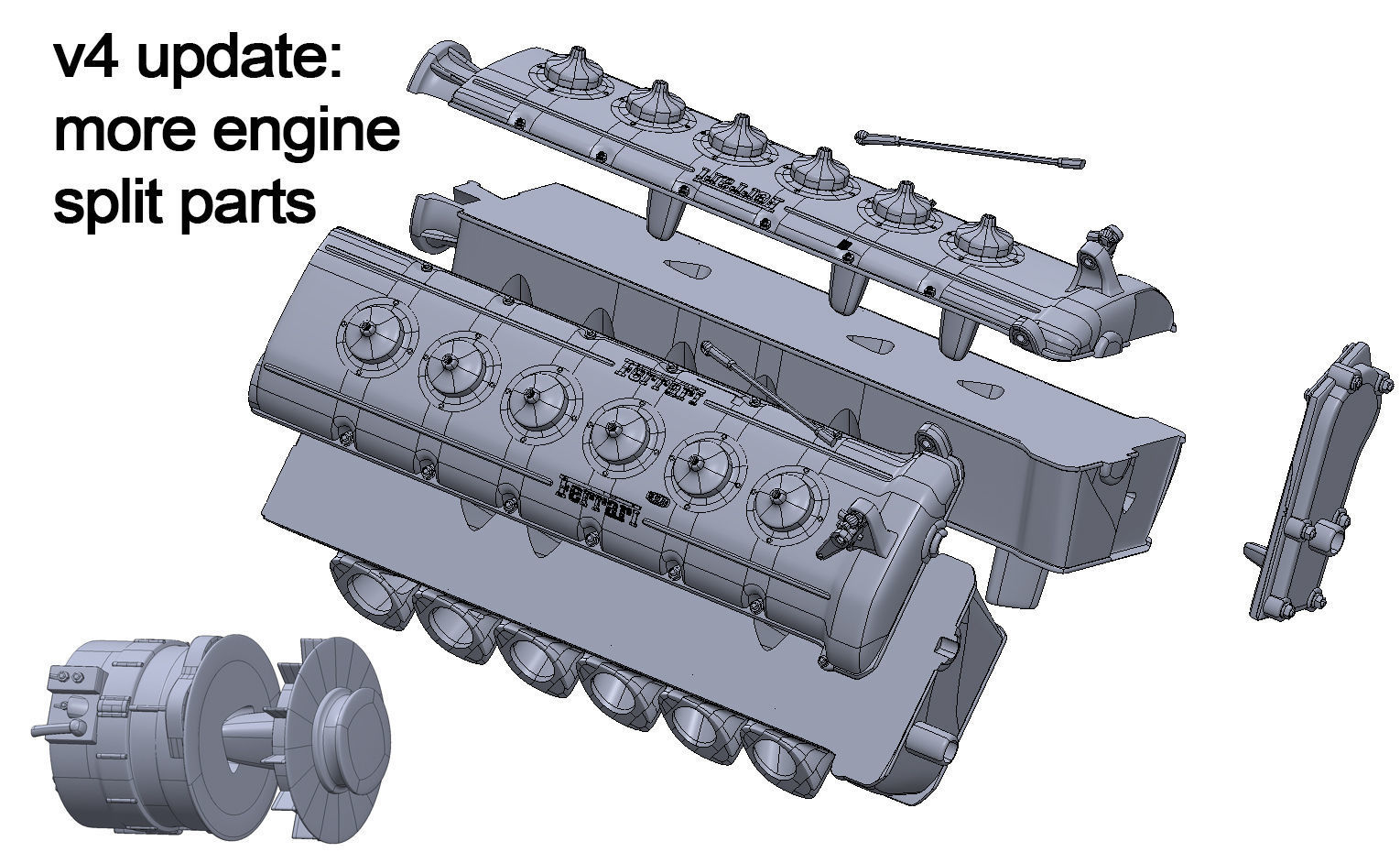 Ferrari 312P Spyder Modern - Car Kit 3D print model_13