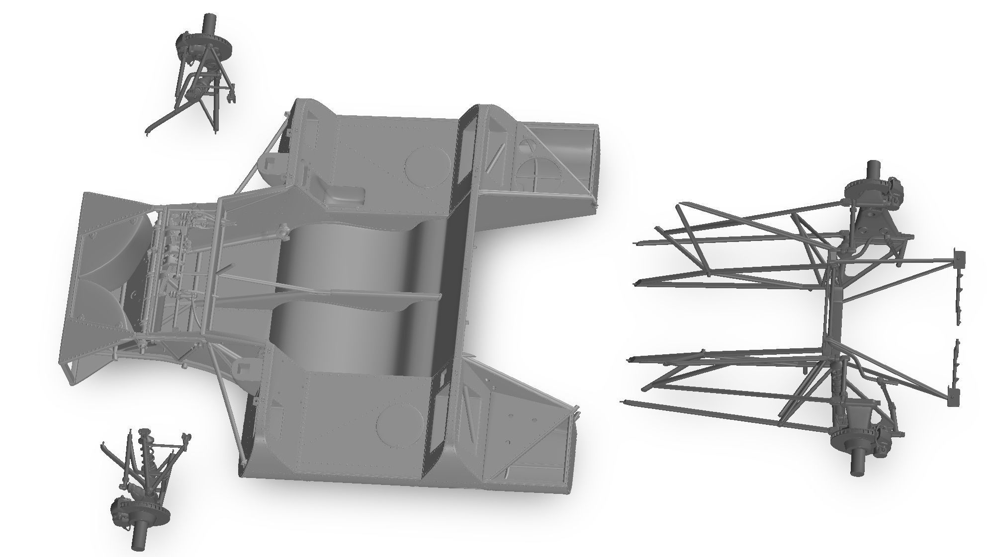 Ferrari 312P Spyder Modern - Car Kit 3D print model_10