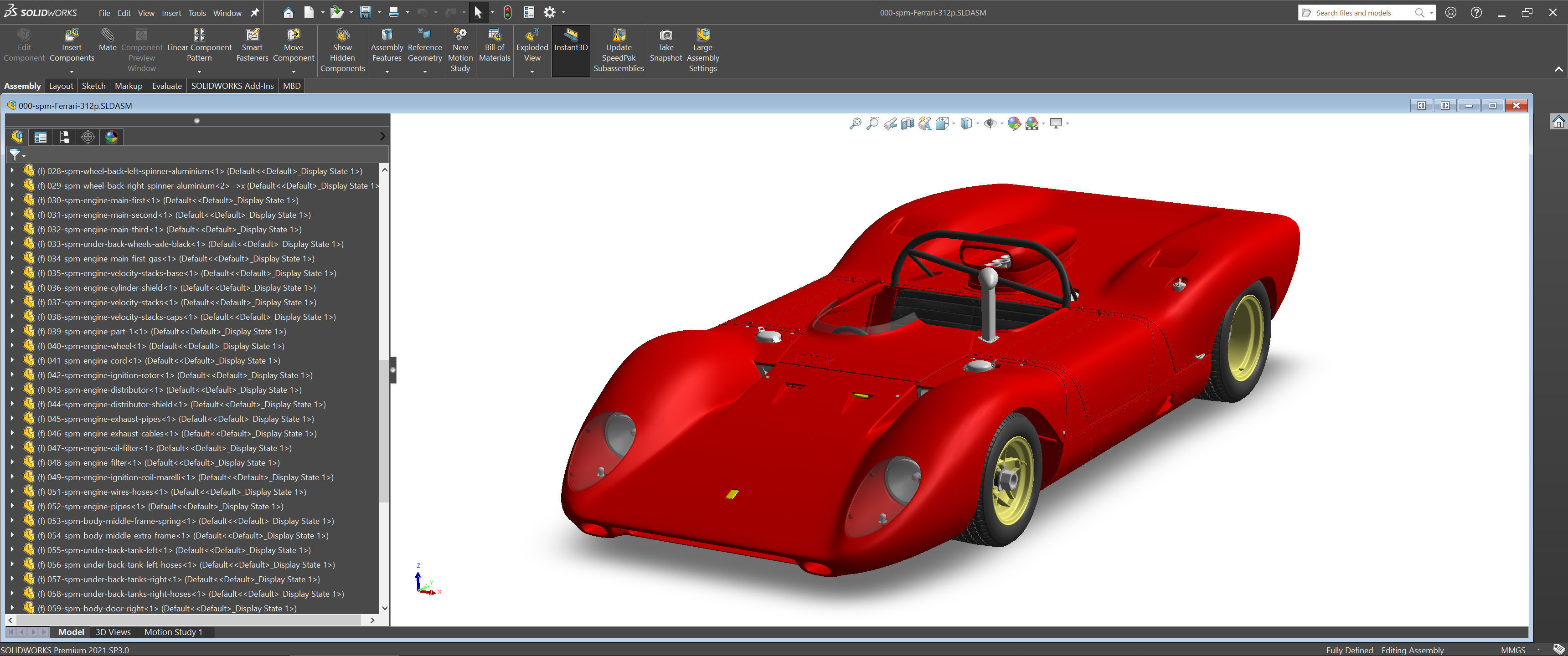 Ferrari 312P Spyder Modern - Car Kit 3D print model_35
