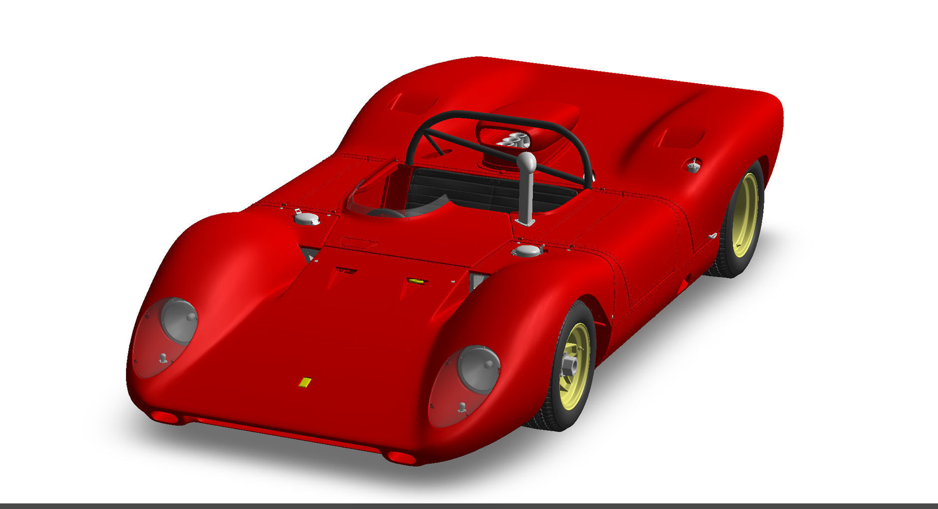 Ferrari 312P Spyder Modern - Car Kit 3D print model_38