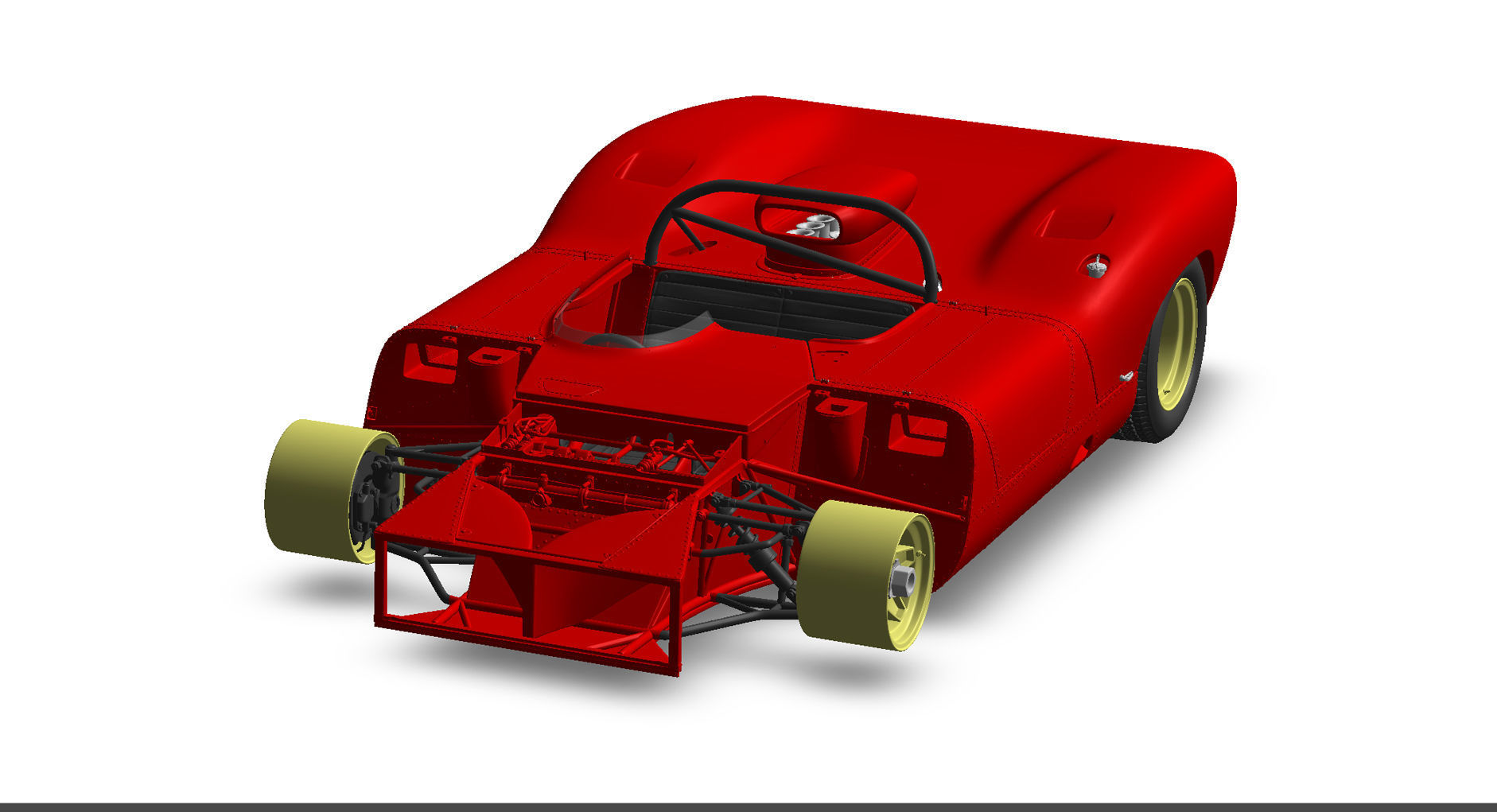 Ferrari 312P Spyder Modern - Car Kit 3D print model_41