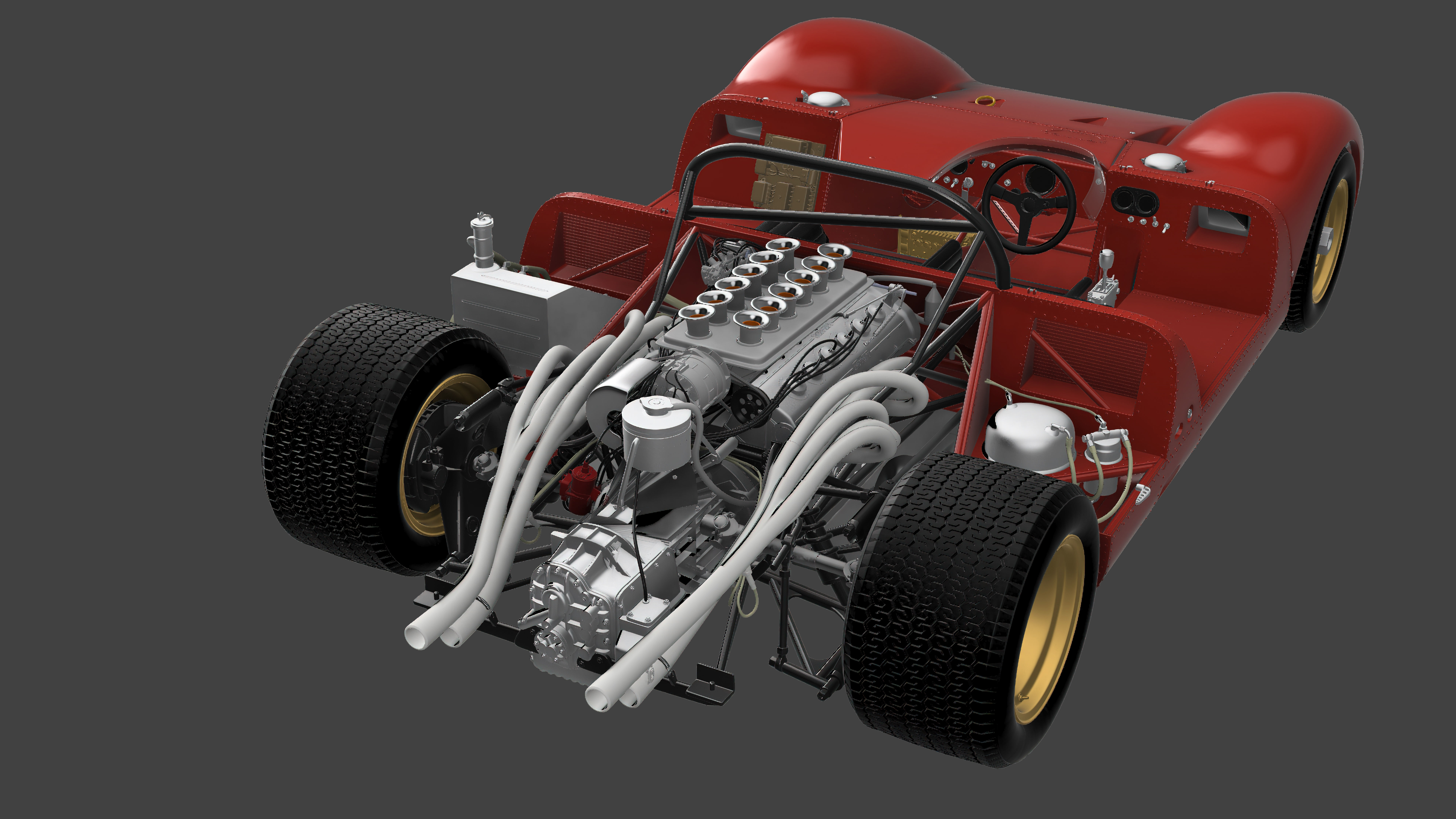 Ferrari 312P Spyder Modern - Car Kit 3D print model_27