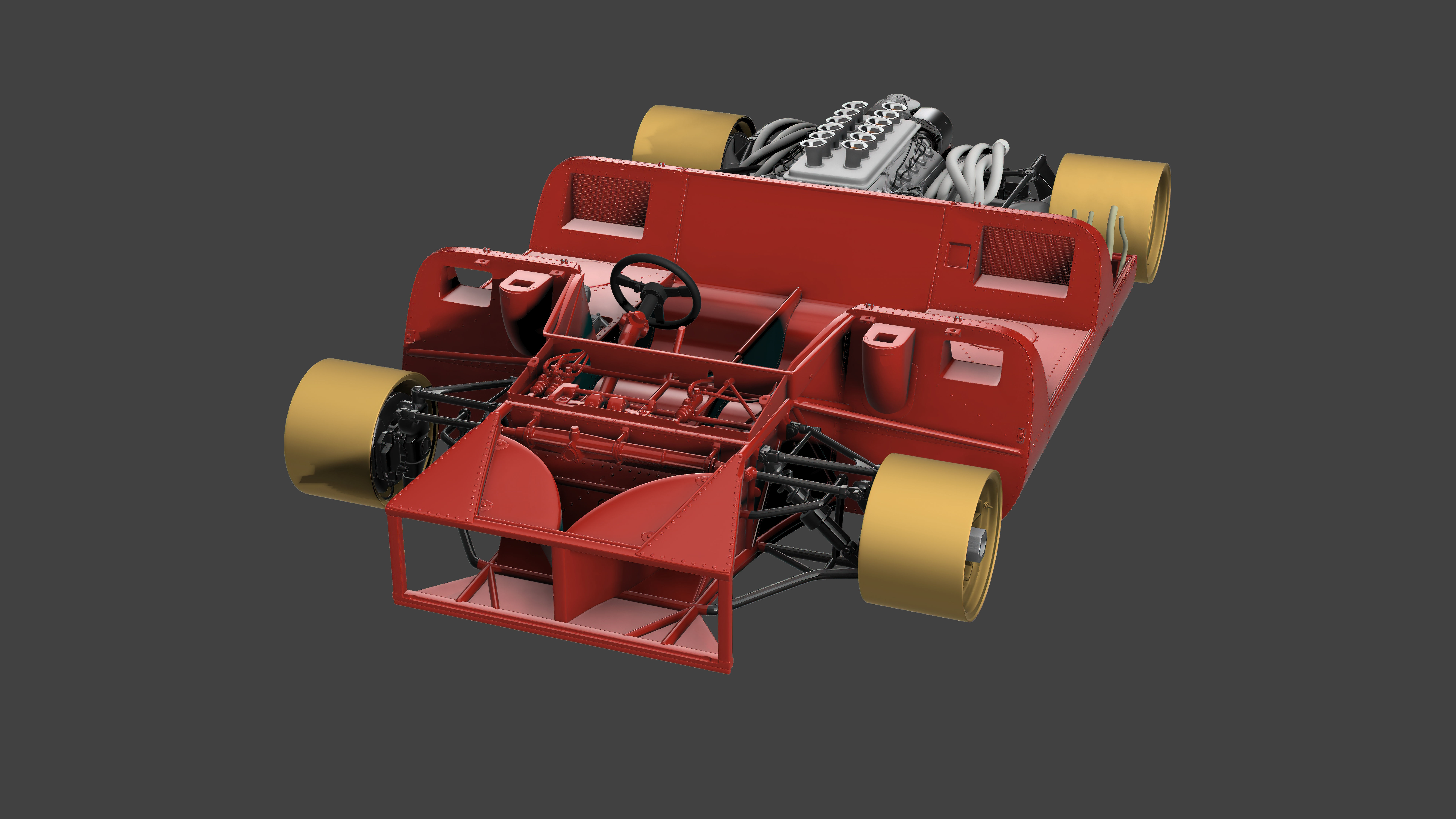 Ferrari 312P Spyder Modern - Car Kit 3D print model_23