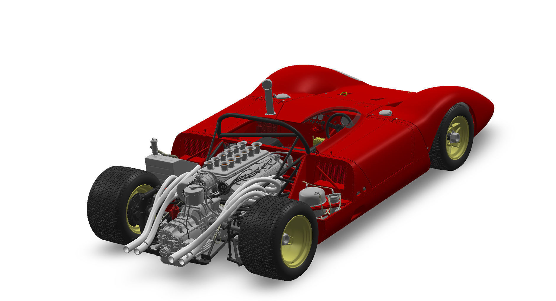 Ferrari 312P Spyder Modern - Car Kit 3D print model_45