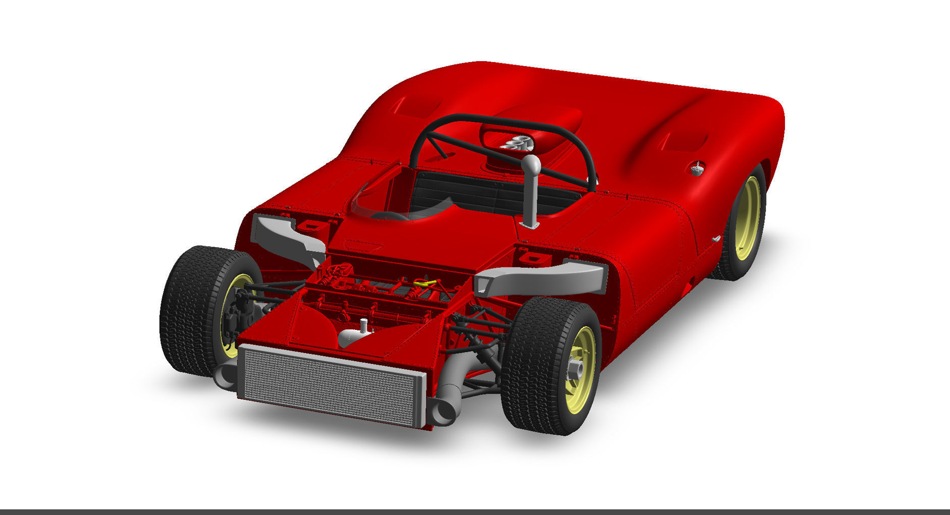 Ferrari 312P Spyder Modern - Car Kit 3D print model_40