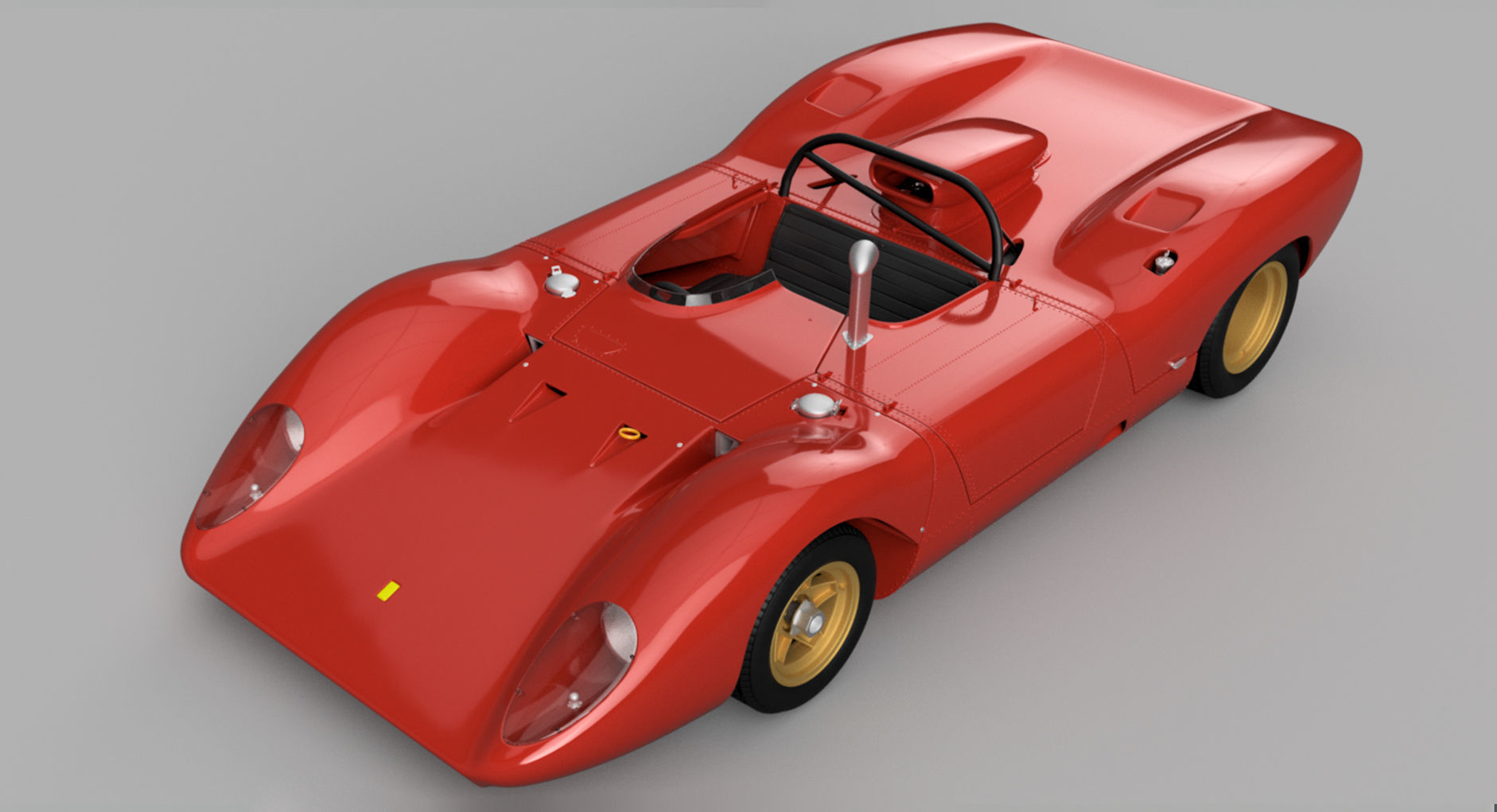 Ferrari 312P Spyder Modern - Car Kit 3D print model_5