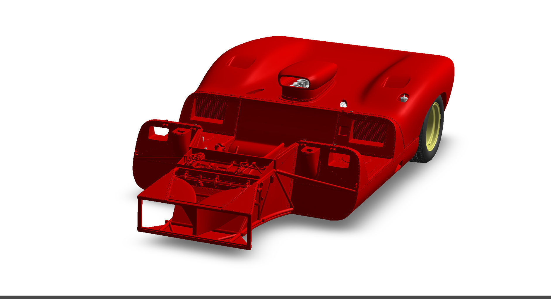 Ferrari 312P Spyder Modern - Car Kit 3D print model_43