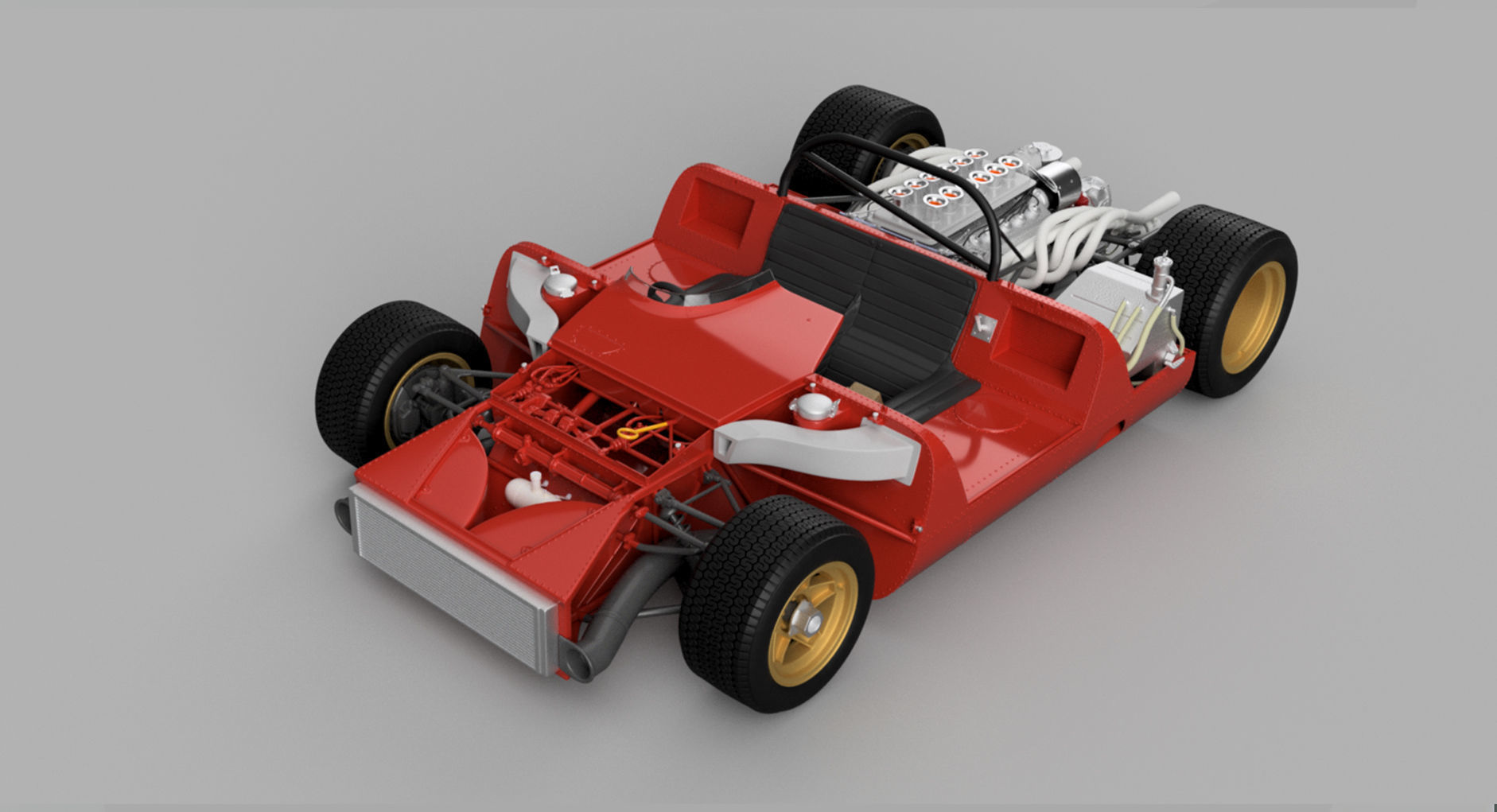 Ferrari 312P Spyder Modern - Car Kit 3D print model_6