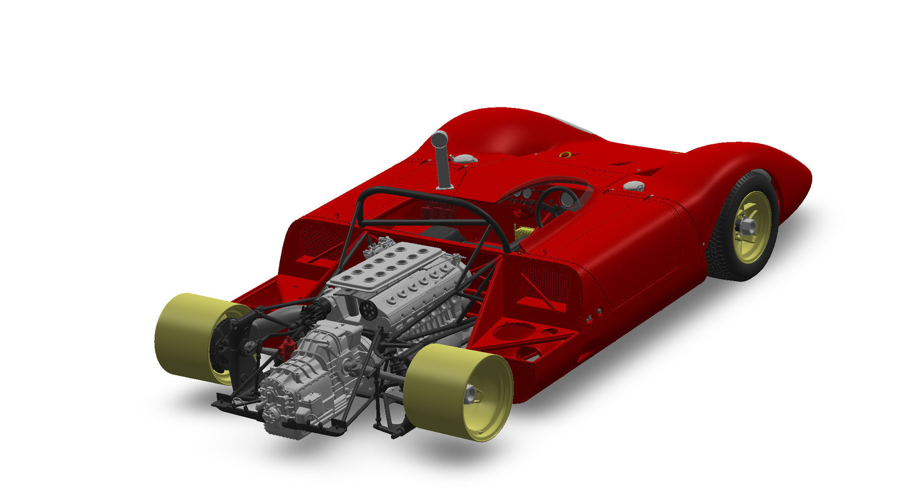 Ferrari 312P Spyder Modern - Car Kit 3D print model_46