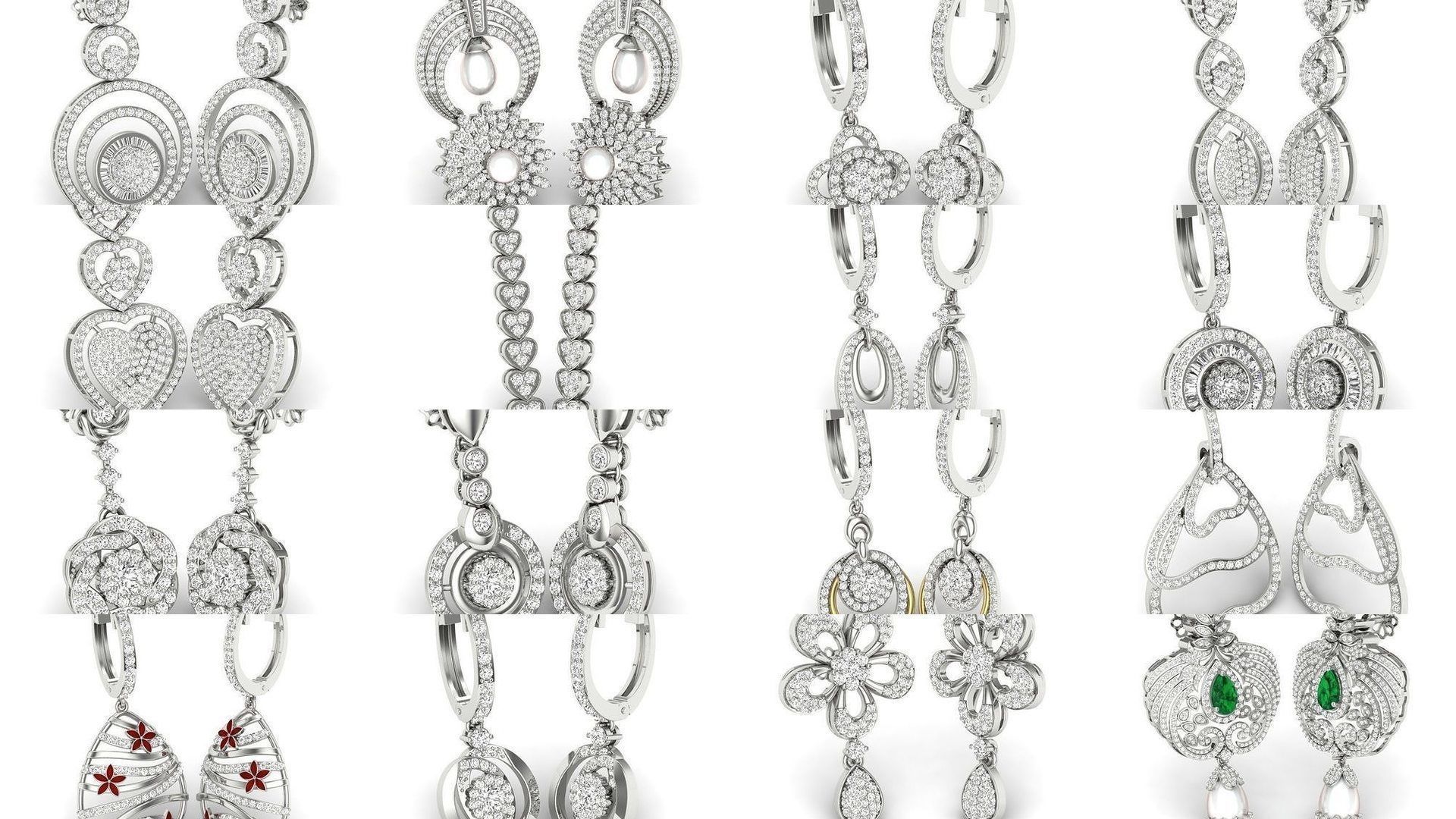 161 Solitaire Women Long Earrings Collection _32
