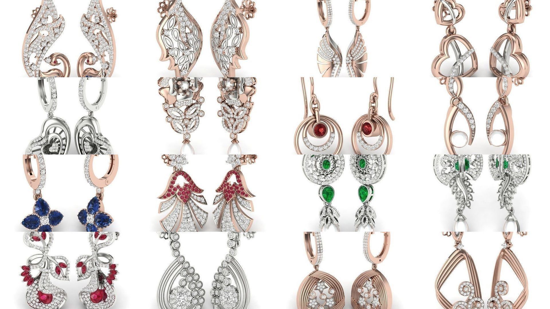 161 Solitaire Women Long Earrings Collection _36