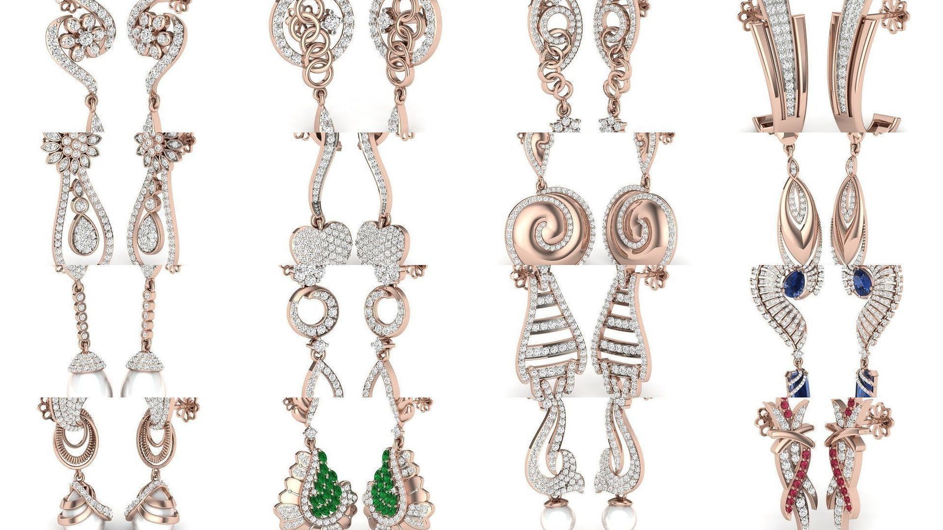 161 Solitaire Women Long Earrings Collection _19