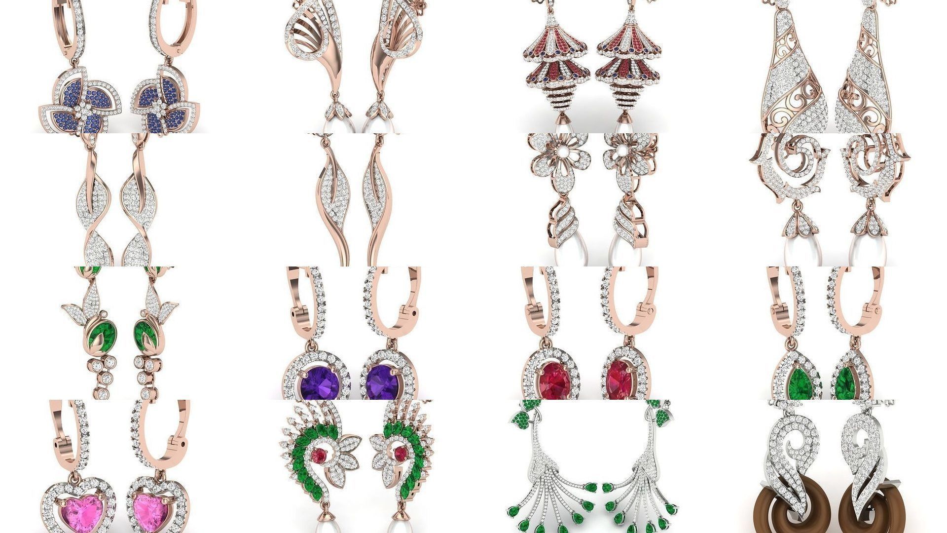 161 Solitaire Women Long Earrings Collection _30