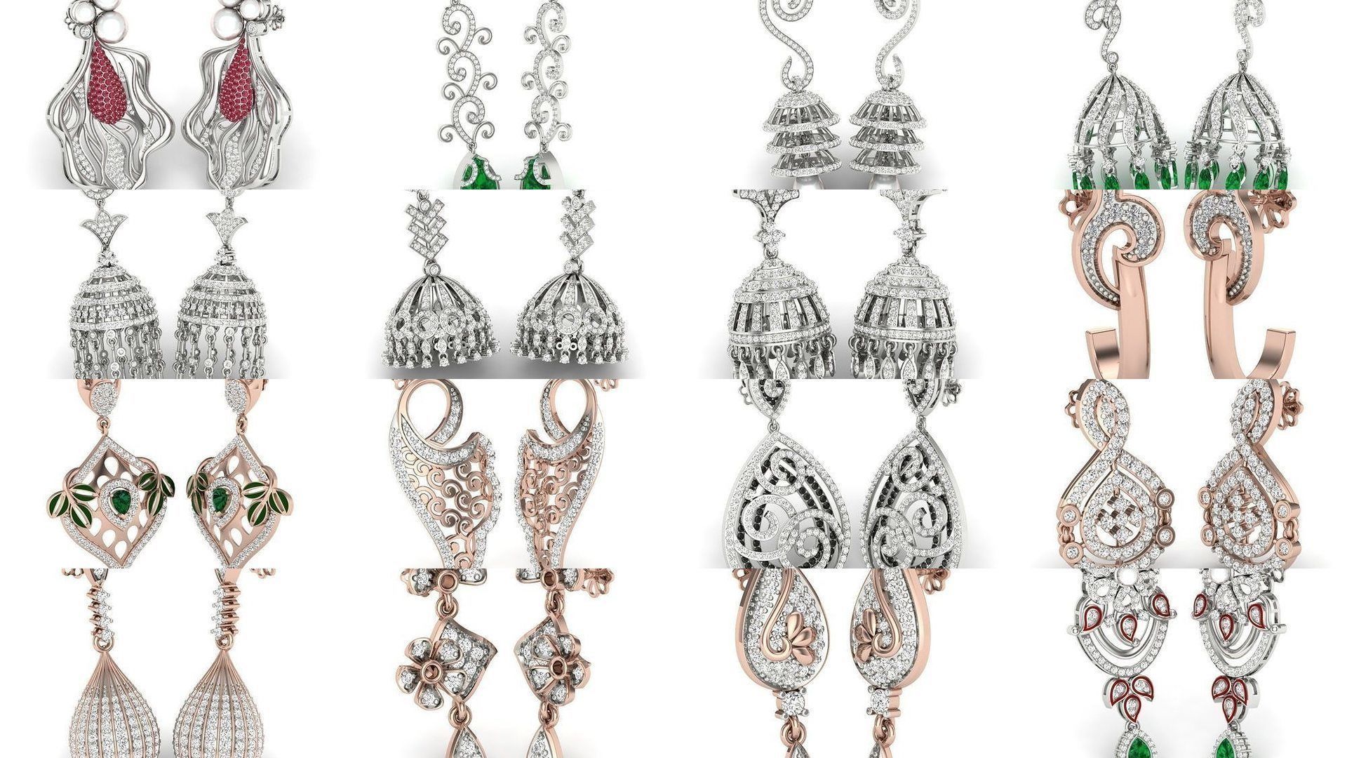 161 Solitaire Women Long Earrings Collection _34