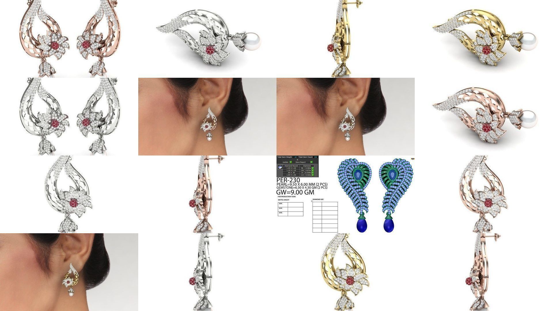 161 Solitaire Women Long Earrings Collection _38