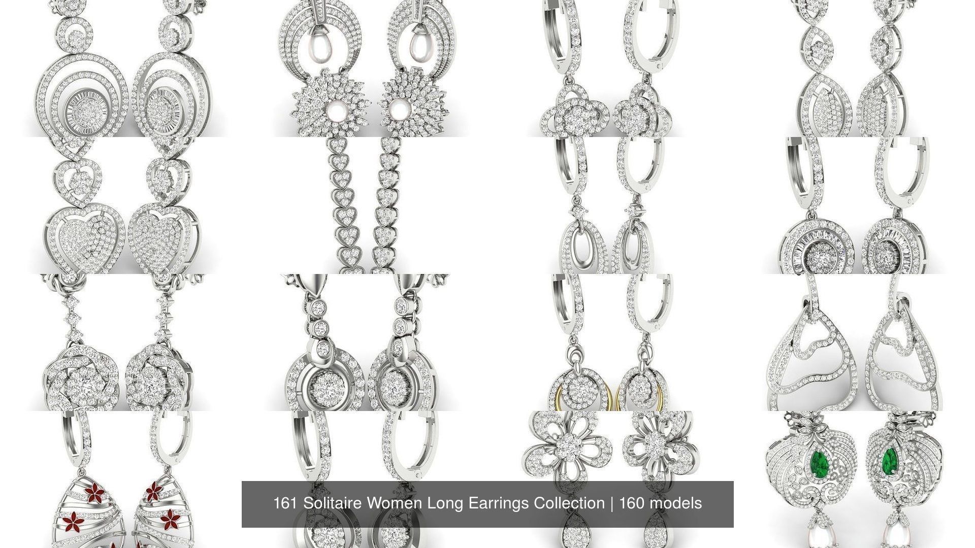 161 Solitaire Women Long Earrings Collection _21