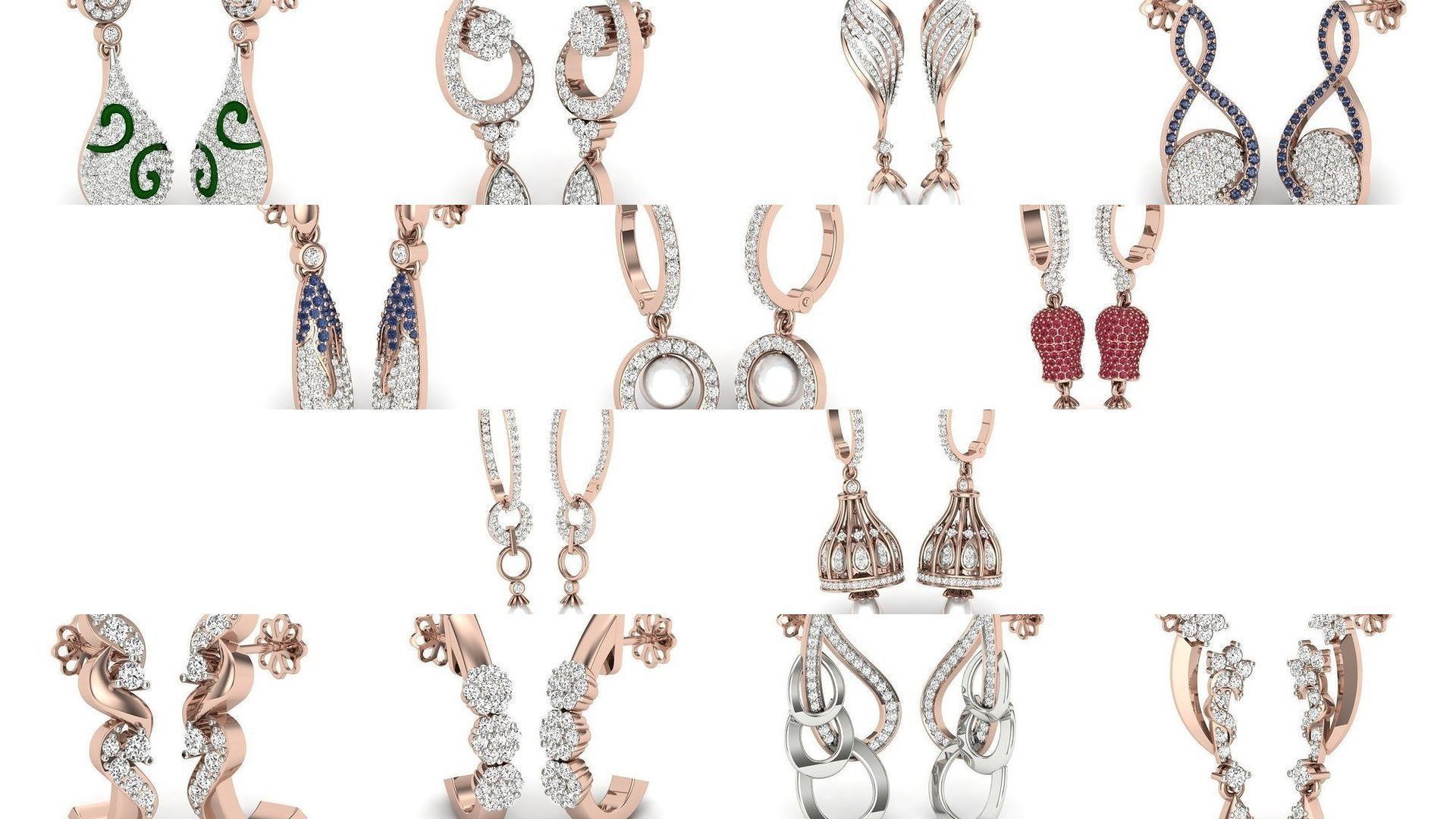 161 Solitaire Women Long Earrings Collection _13