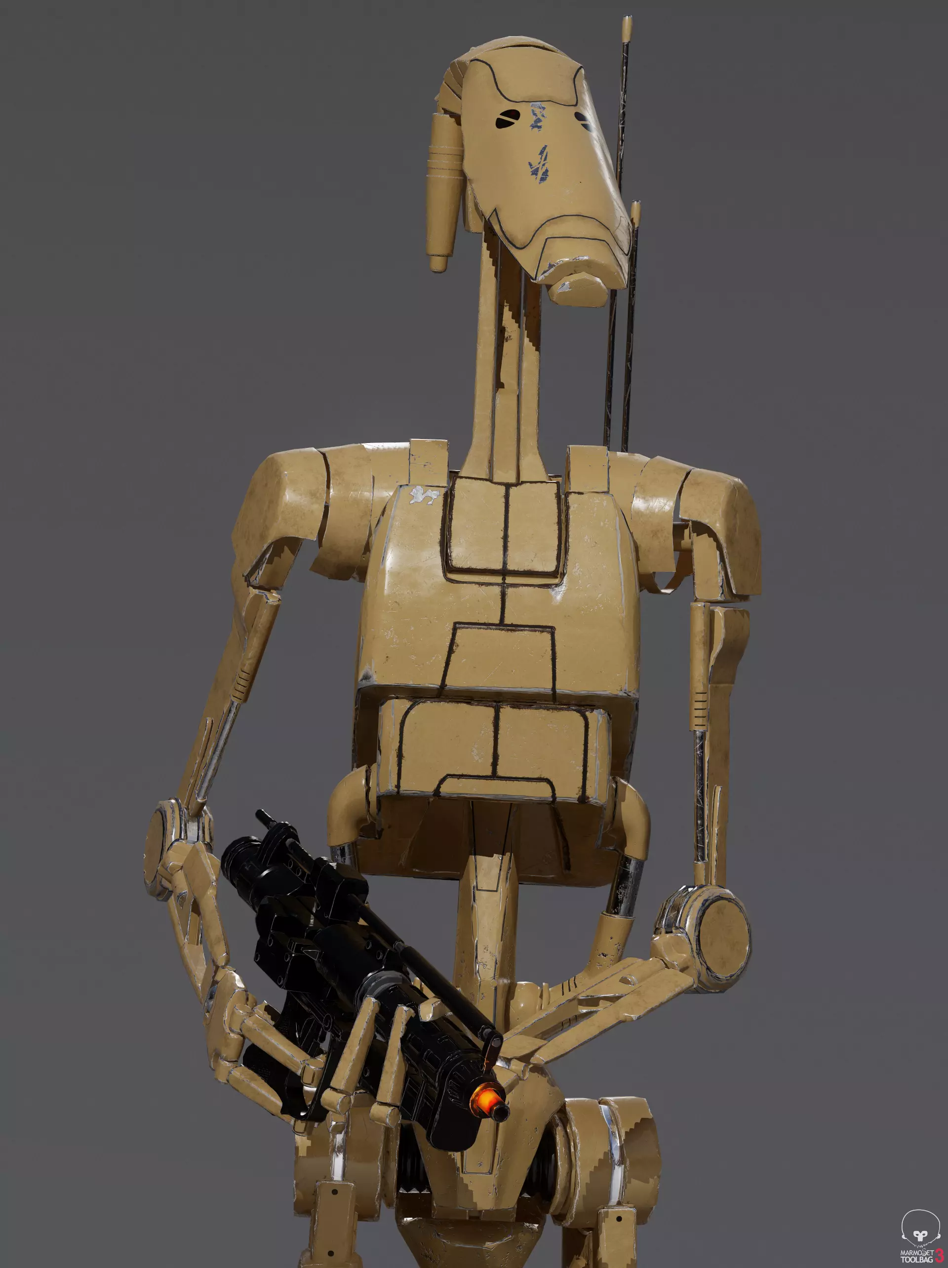 B1 Battle Droid 3D model Low-poly 3D model_0