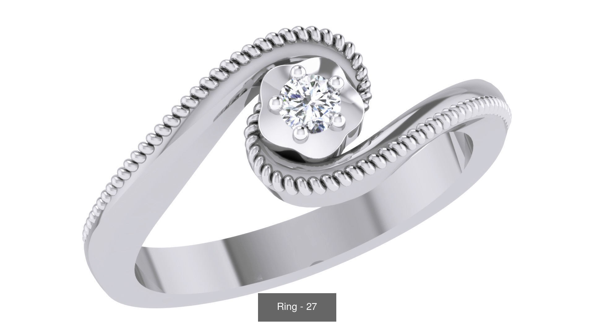 20 Diamond Wedding ring pack 3D Model Collection_6
