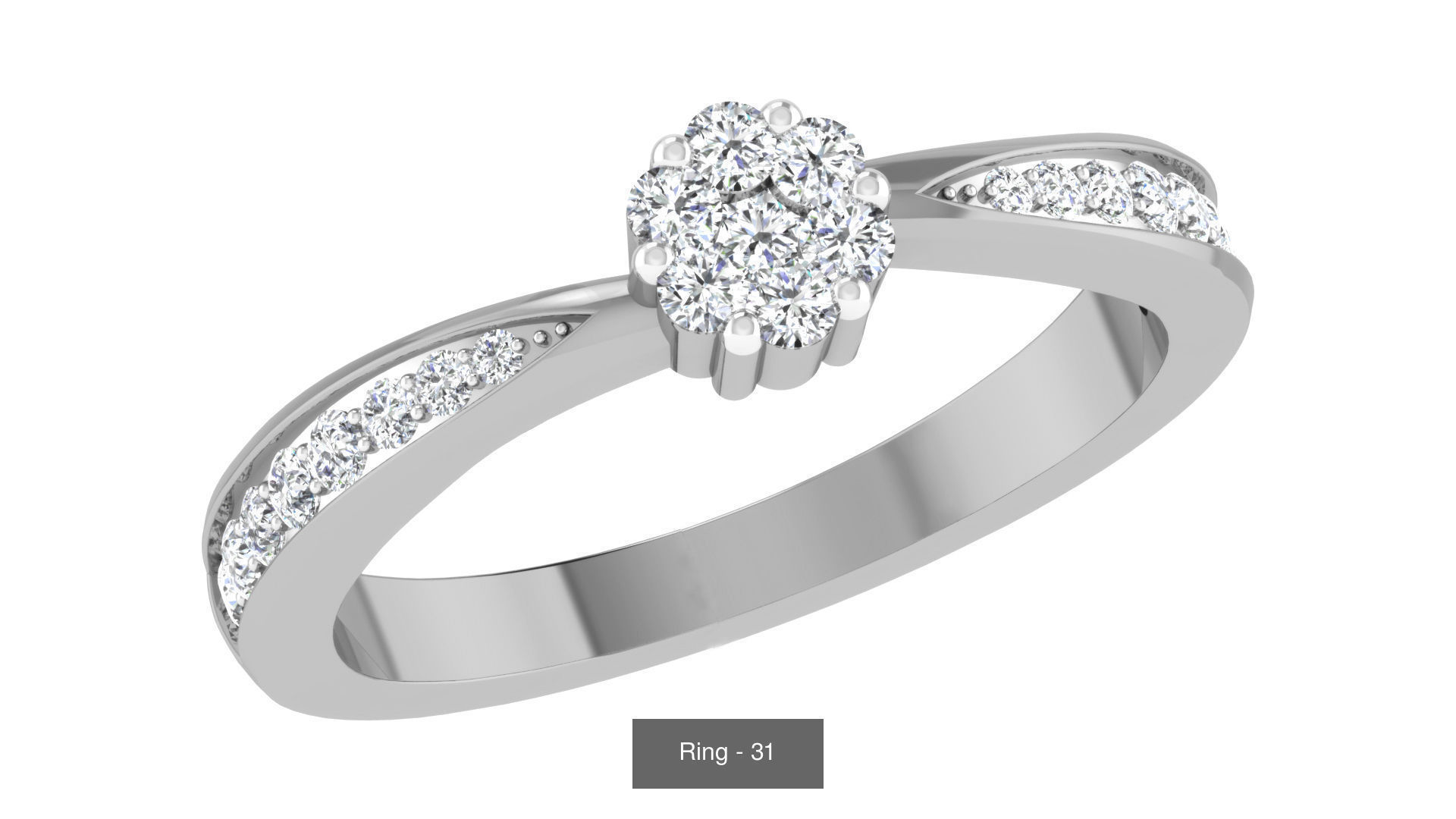 20 Diamond Wedding ring pack 3D Model Collection_2