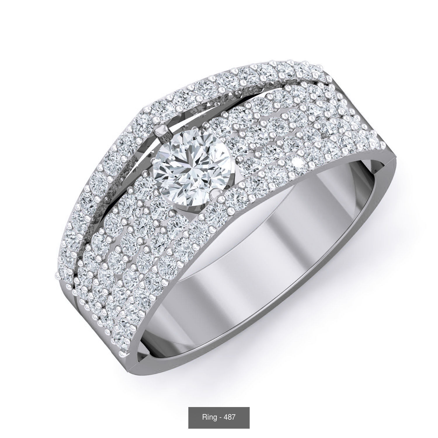 20 Diamond Wedding ring pack 3D Model Collection_17