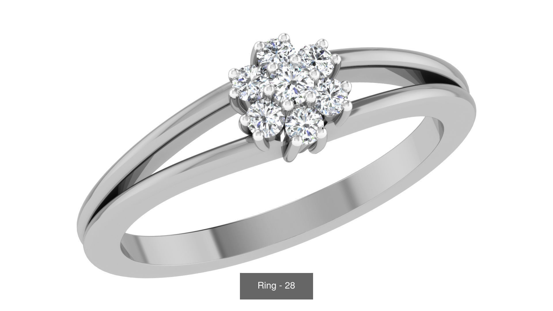 20 Diamond Wedding ring pack 3D Model Collection_5