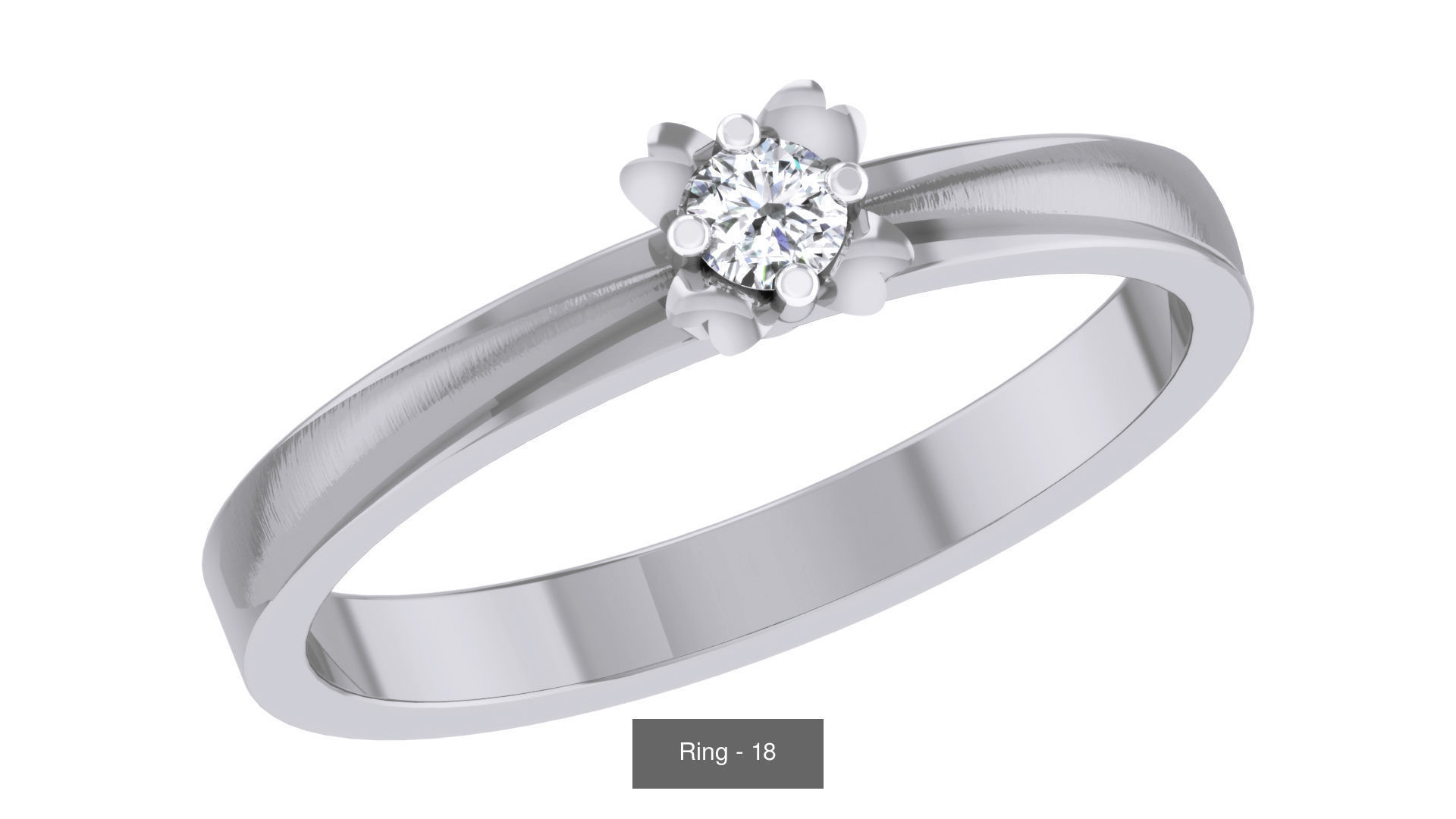 20 Diamond Wedding ring pack 3D Model Collection_12