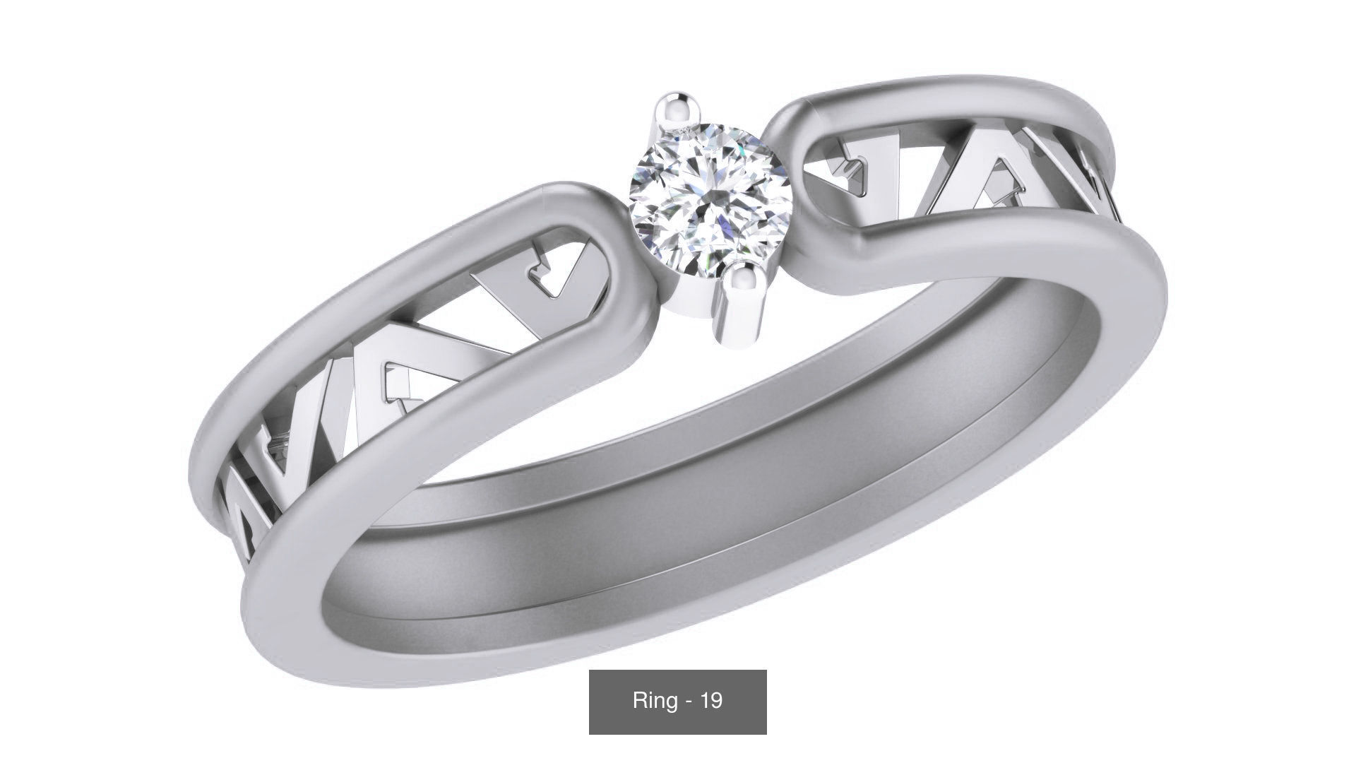 20 Diamond Wedding ring pack 3D Model Collection_11