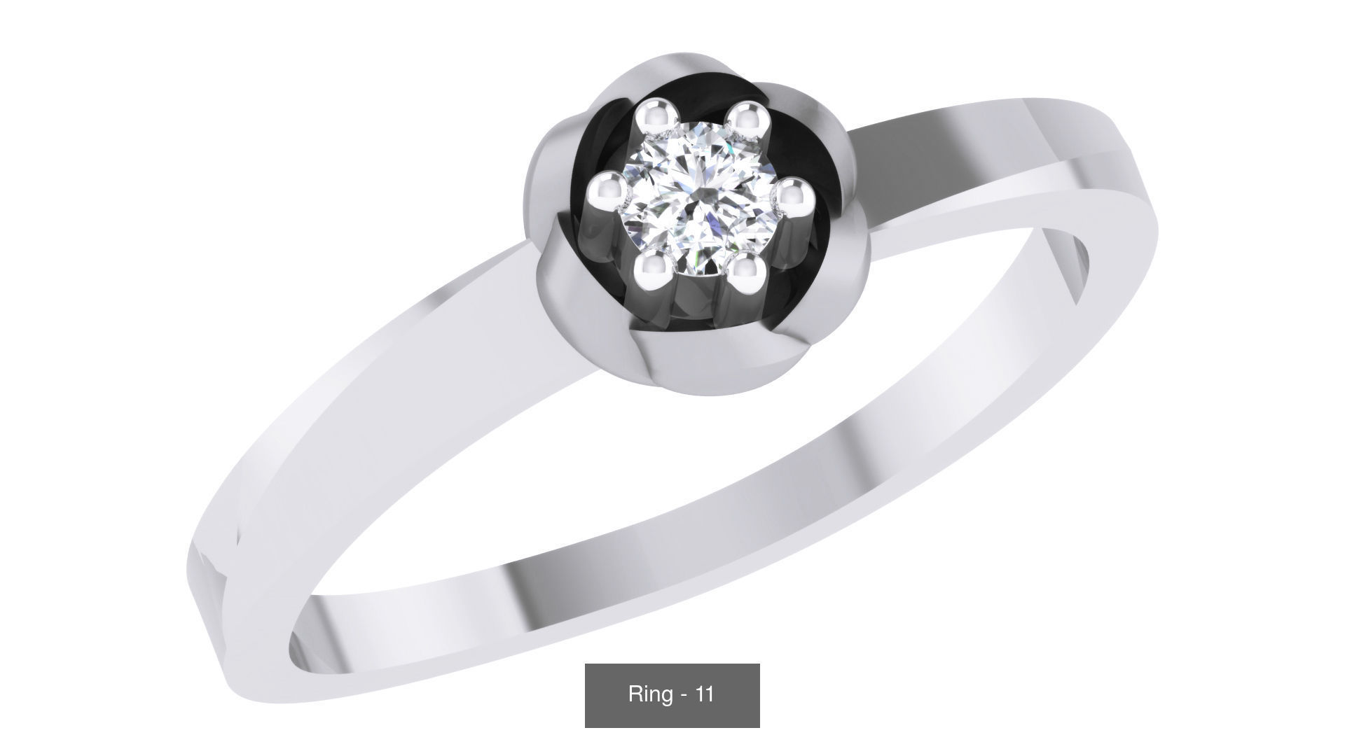 20 Diamond Wedding ring pack 3D Model Collection_14