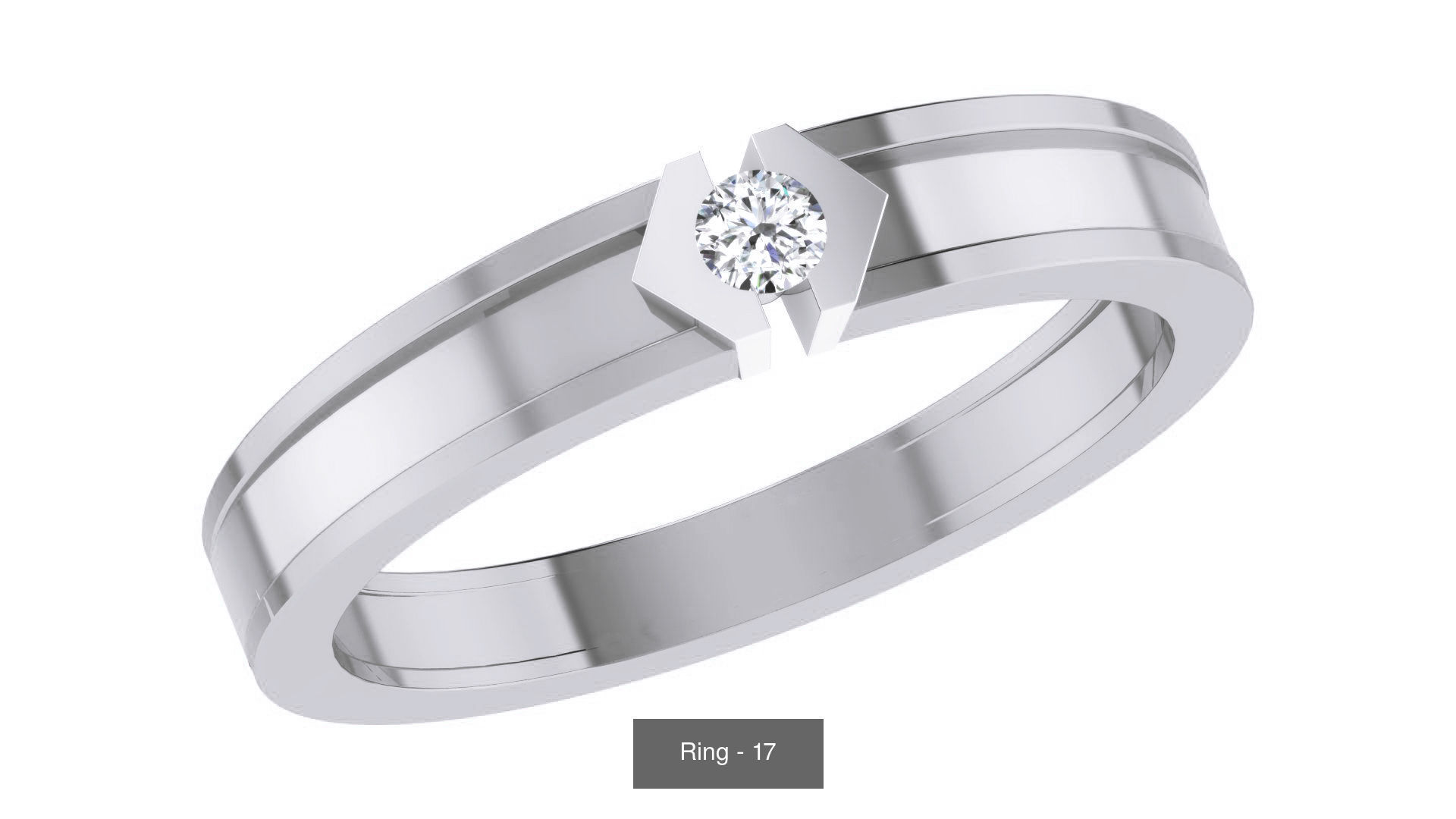 20 Diamond Wedding ring pack 3D Model Collection_13