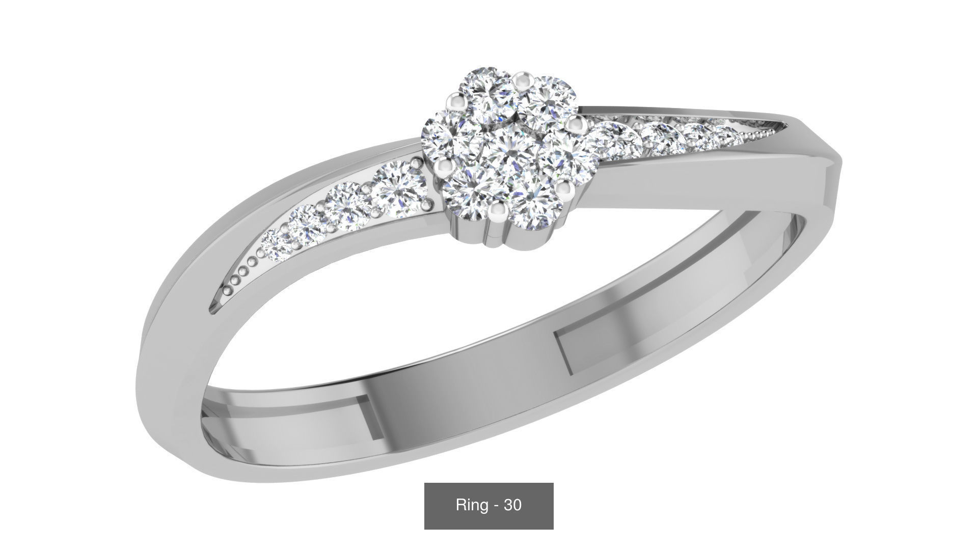 20 Diamond Wedding ring pack 3D Model Collection_3