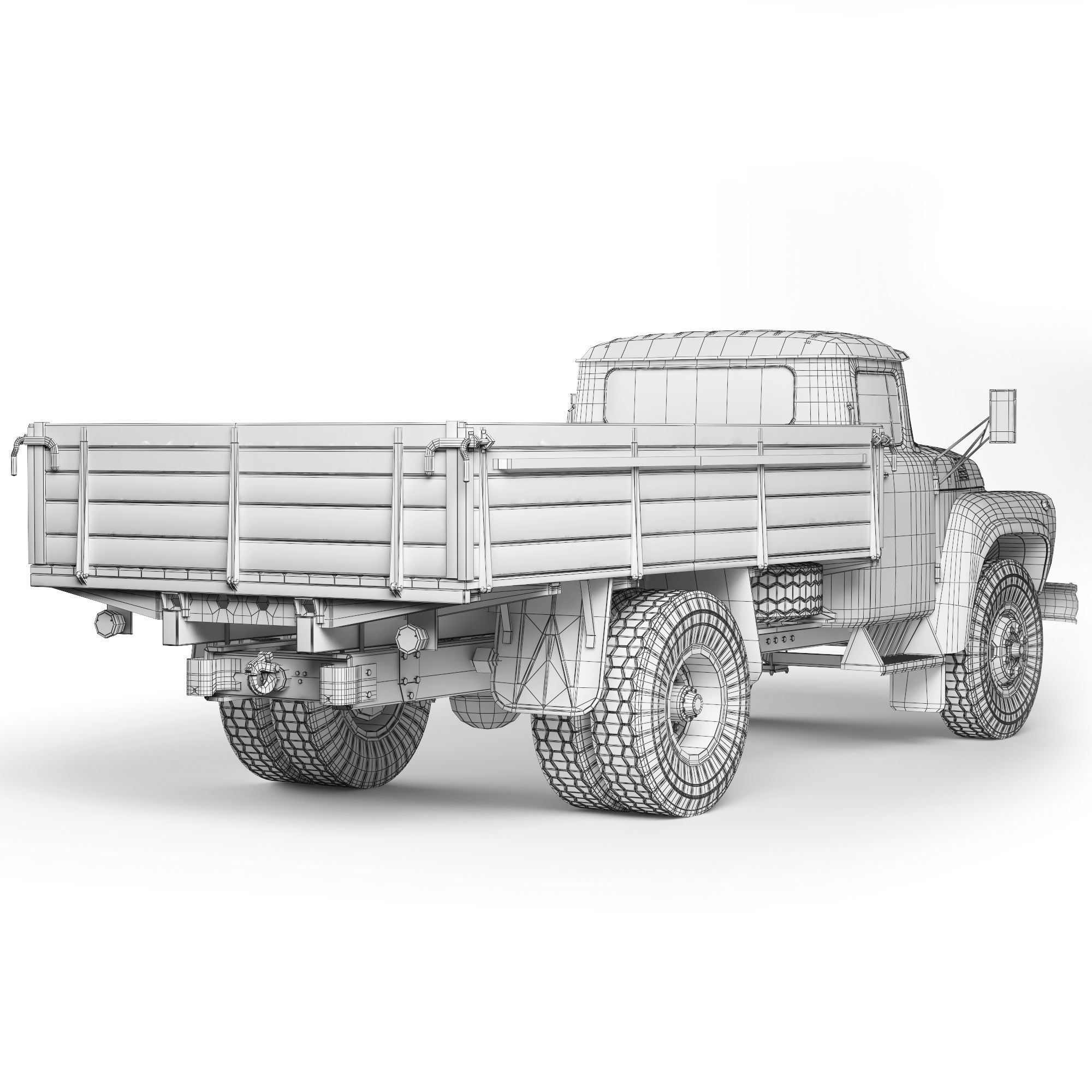 ZIL 130 flatbed body 1978 3D model_10