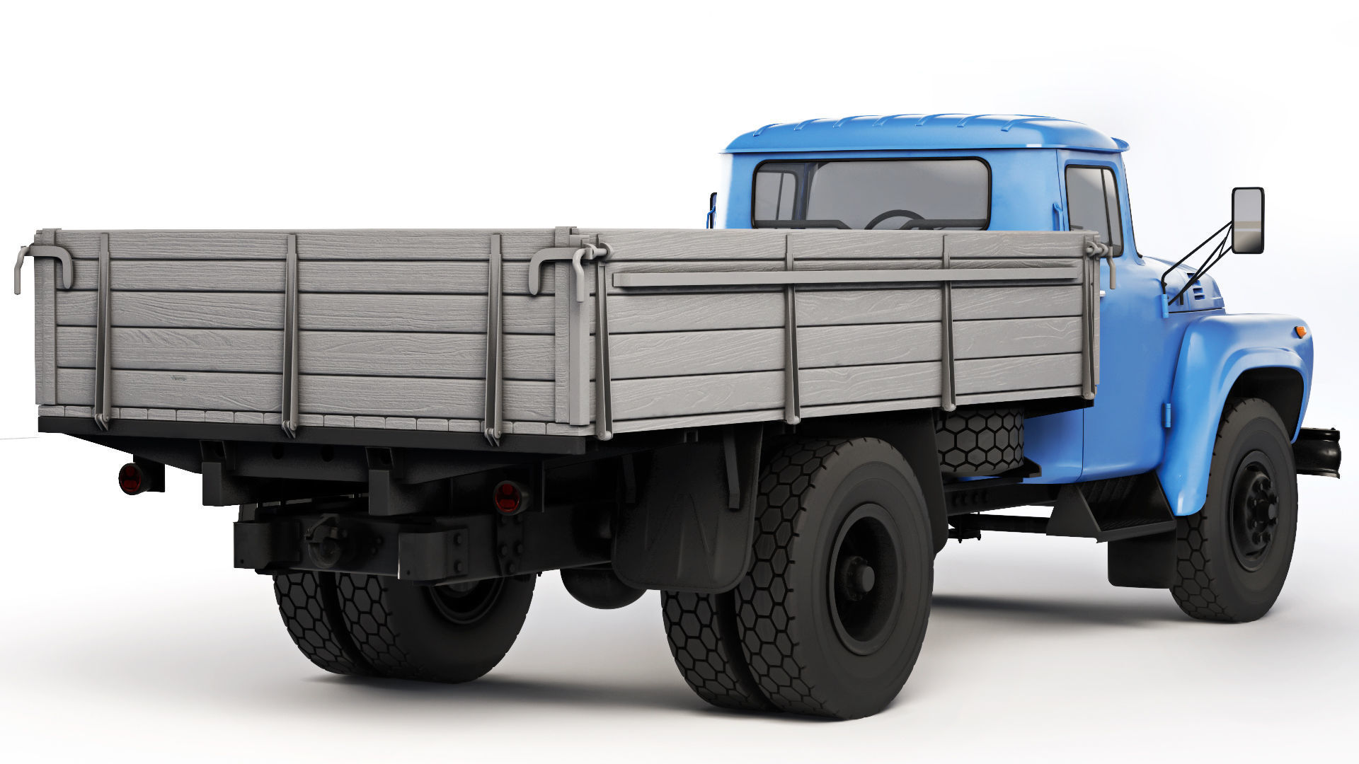 ZIL 130 flatbed body 1978 3D model_1