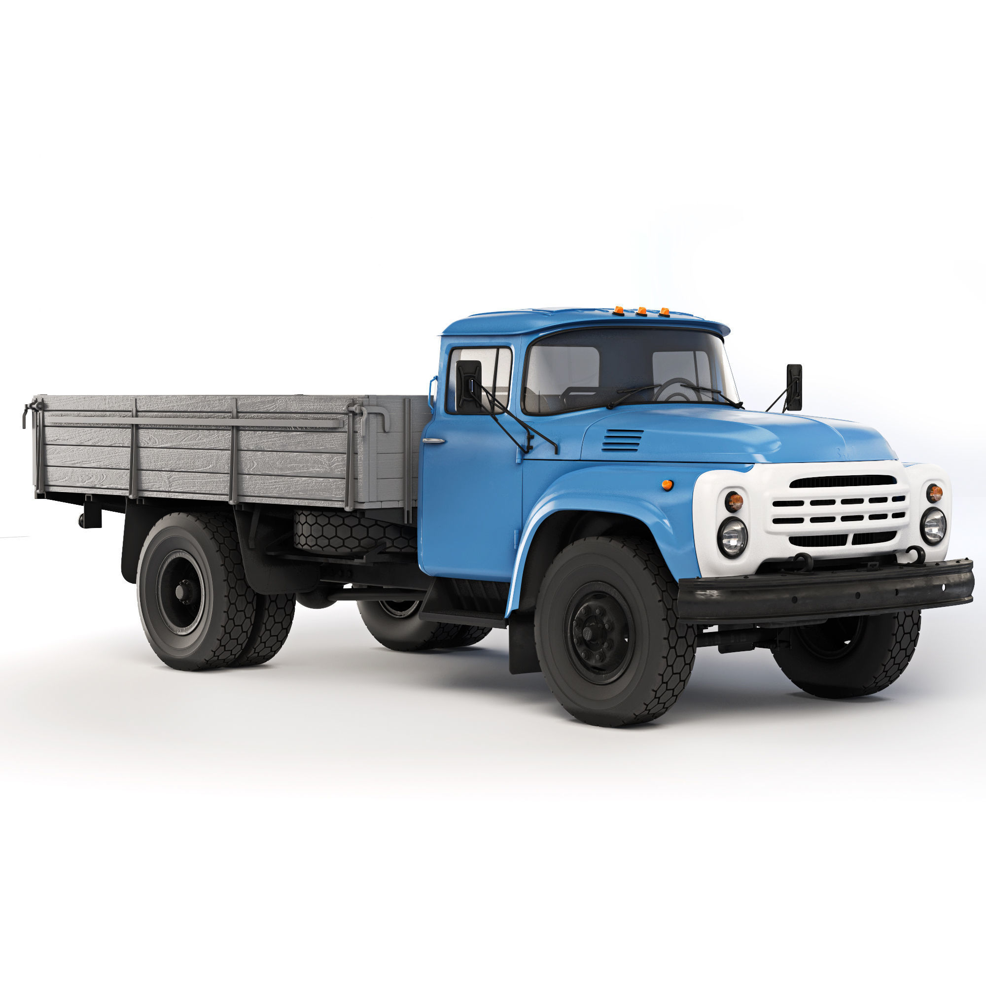 ZIL 130 flatbed body 1978 3D model_3