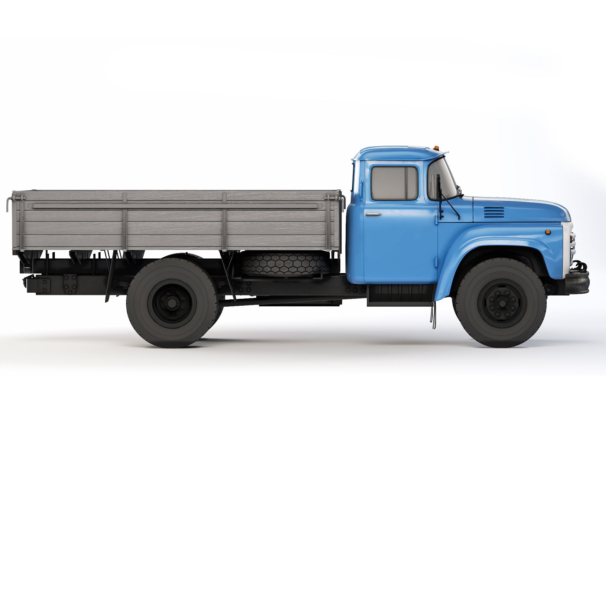 ZIL 130 flatbed body 1978 3D model_4