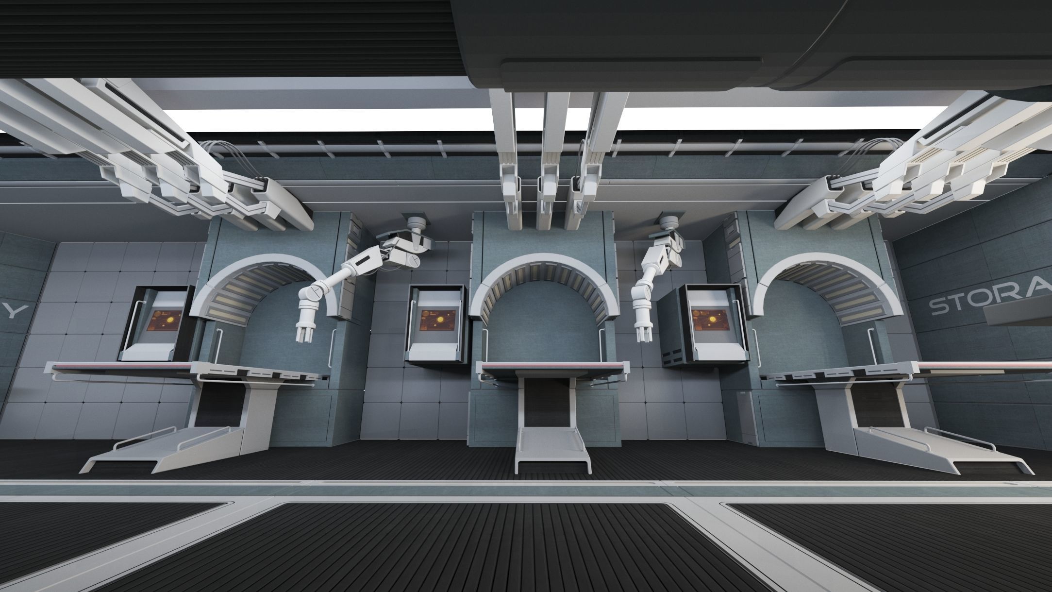 Sci-fi Station 02- High detail 3d models Low-poly 3D model_3