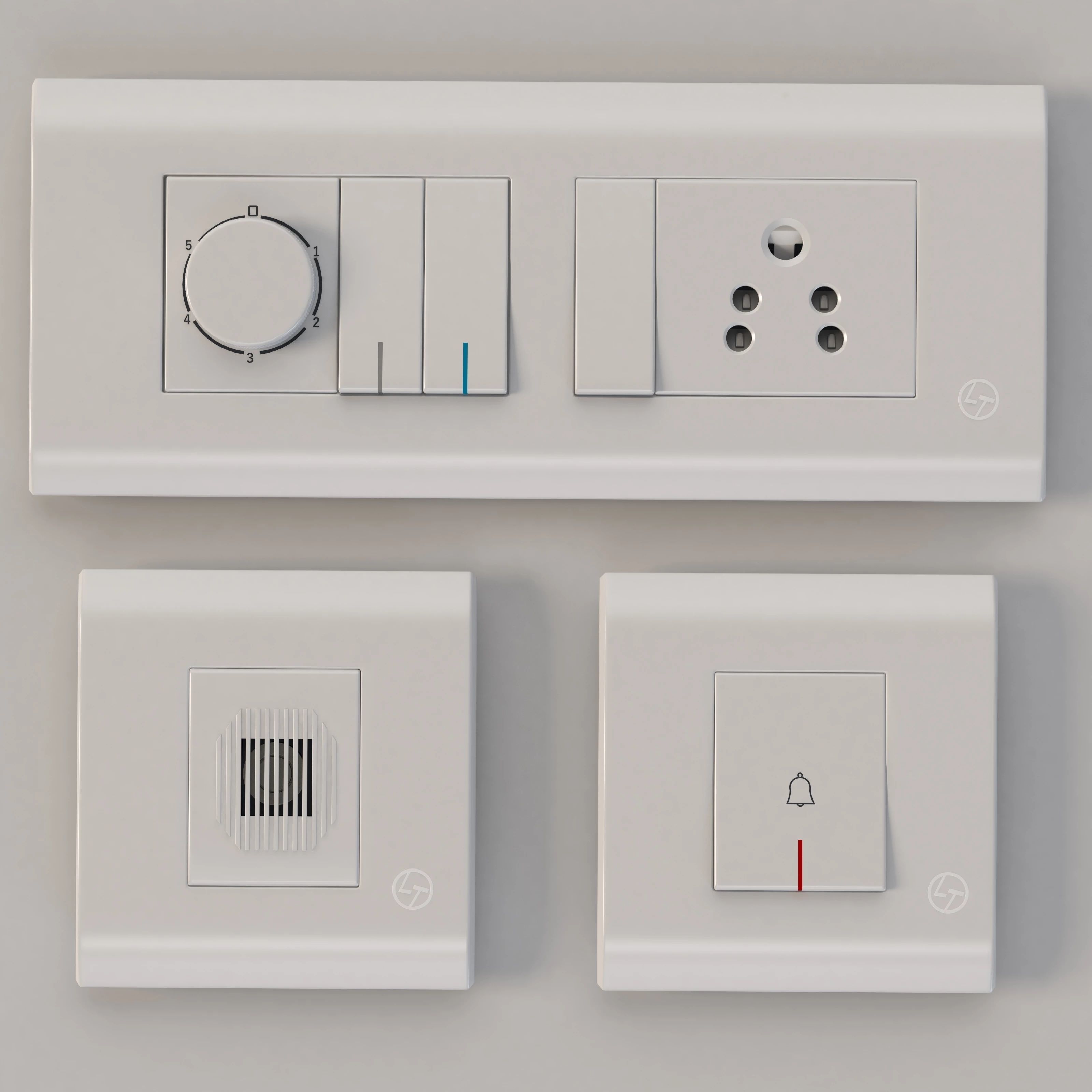 Modular Range Oris Switches and Sockets Set 3D model_1