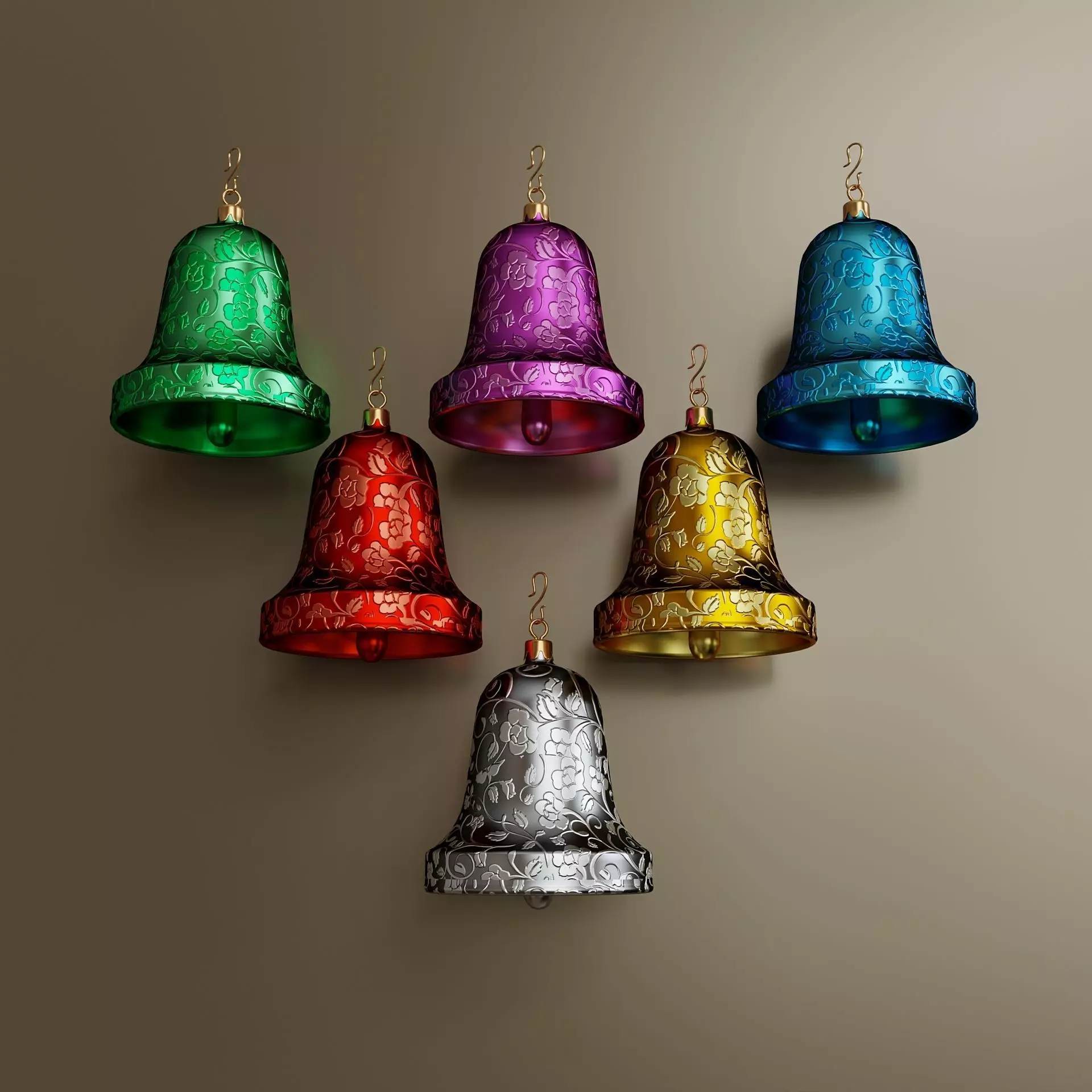 Set of colorful Christmas toys 3 3D model_0