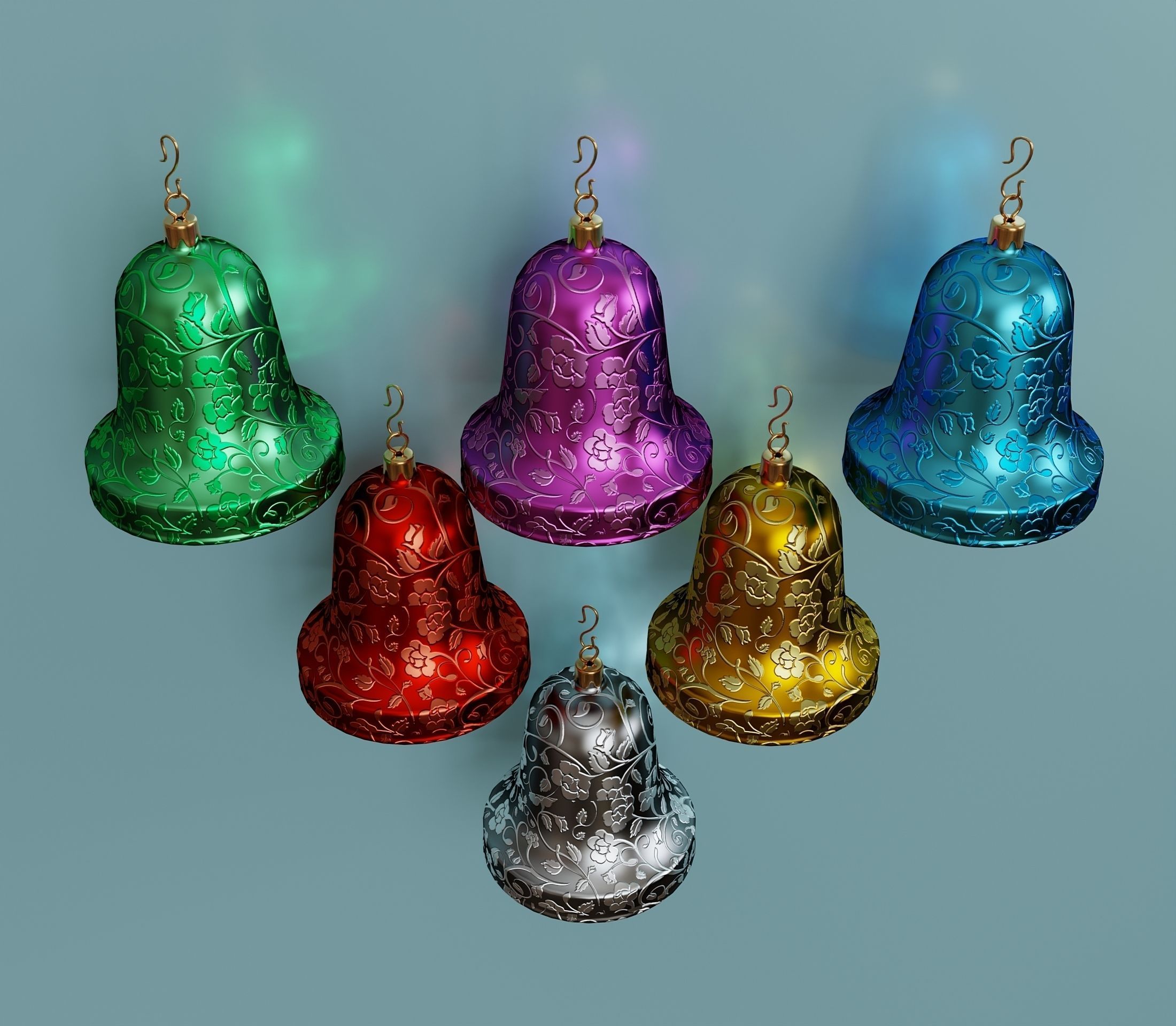 Set of colorful Christmas toys 3 3D model_4