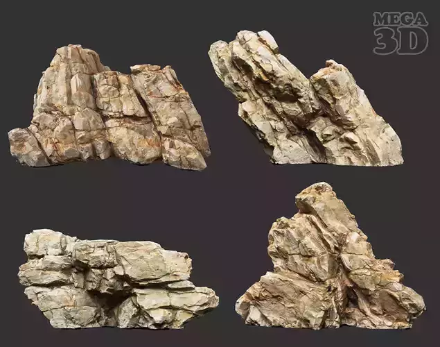 Sharp Rock Formation 221109 - Ultra HD 16K Texture Low-poly 3D model