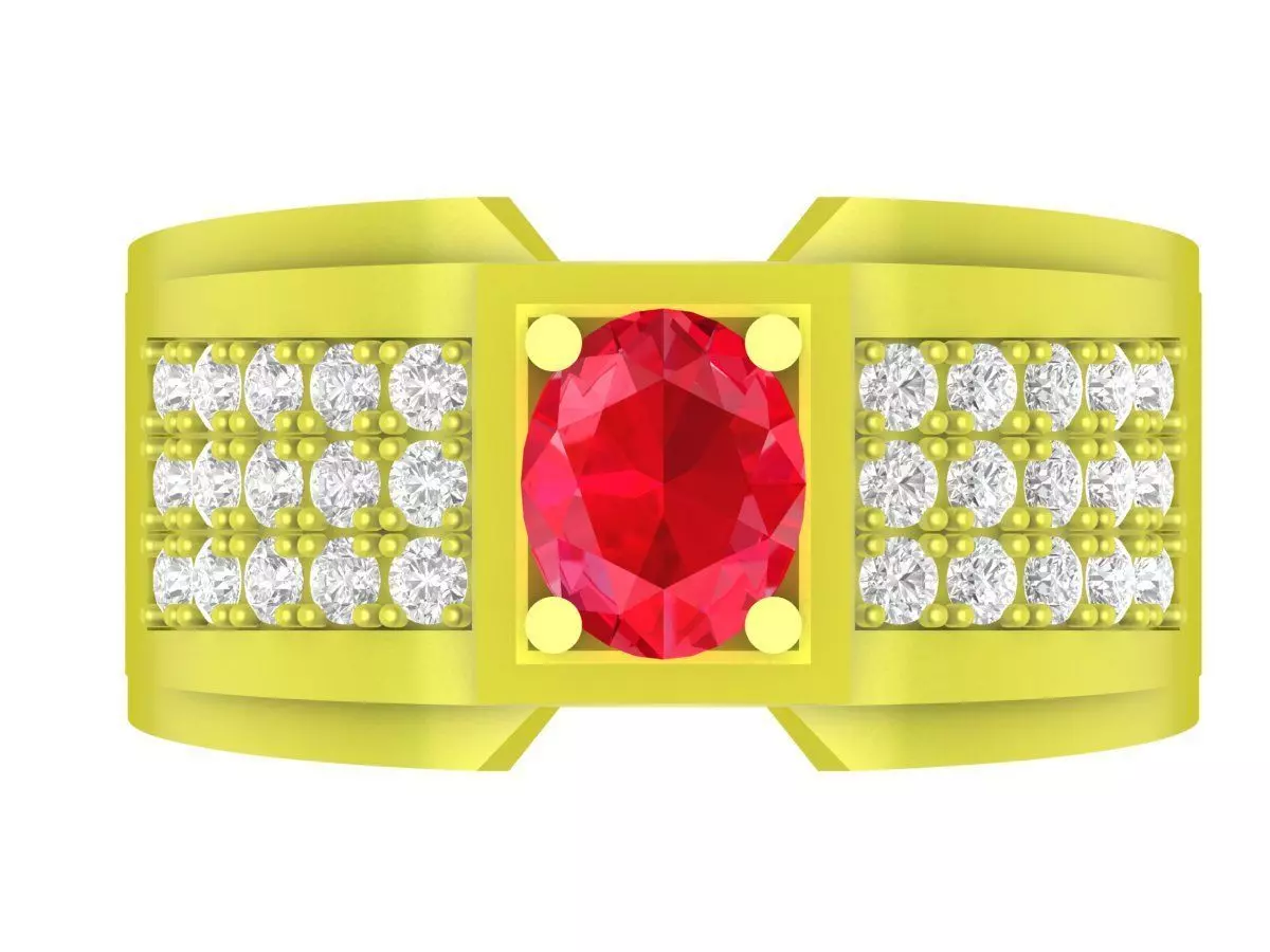 Luxury Men Gemstone Diamond Ring Jewelry 3D Model 4113 3D print model
