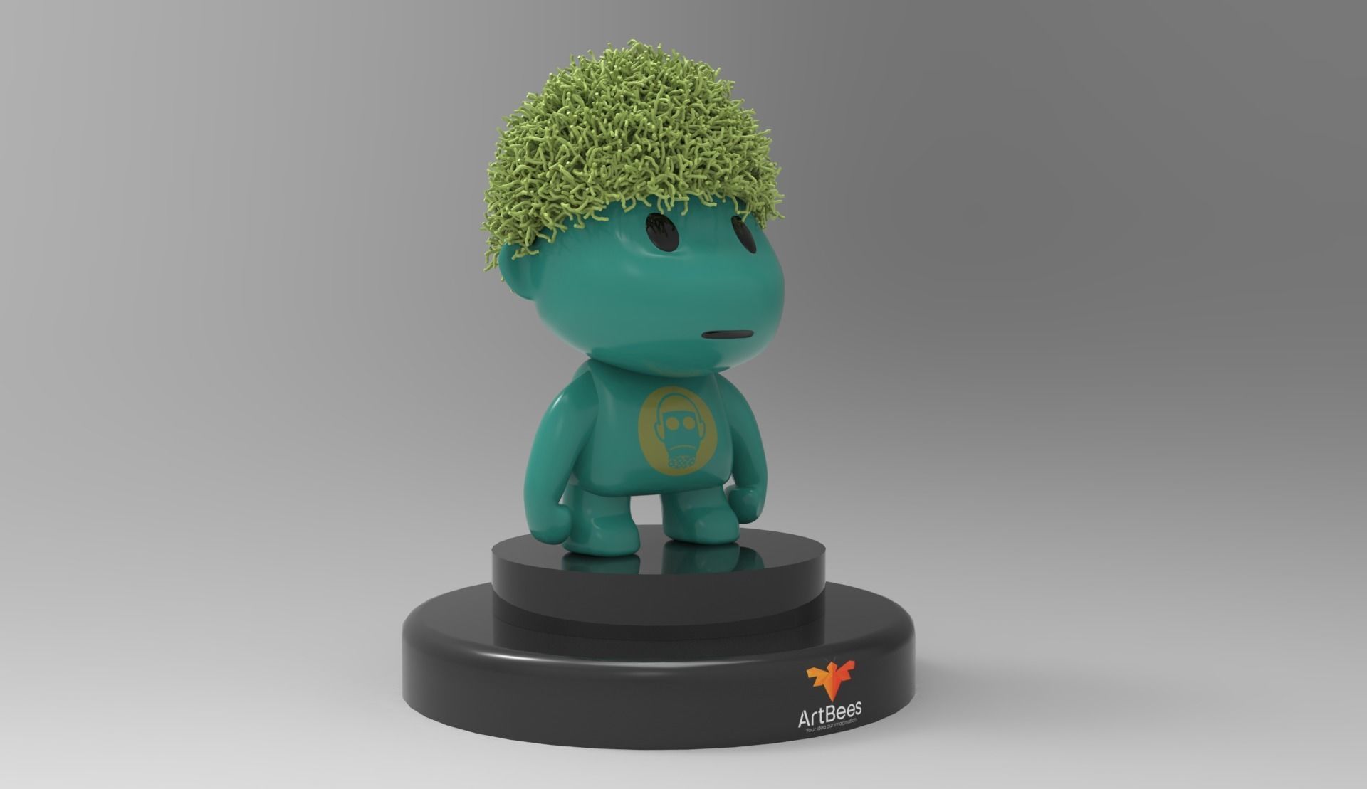 Funny Monkey kid character  3D model_2