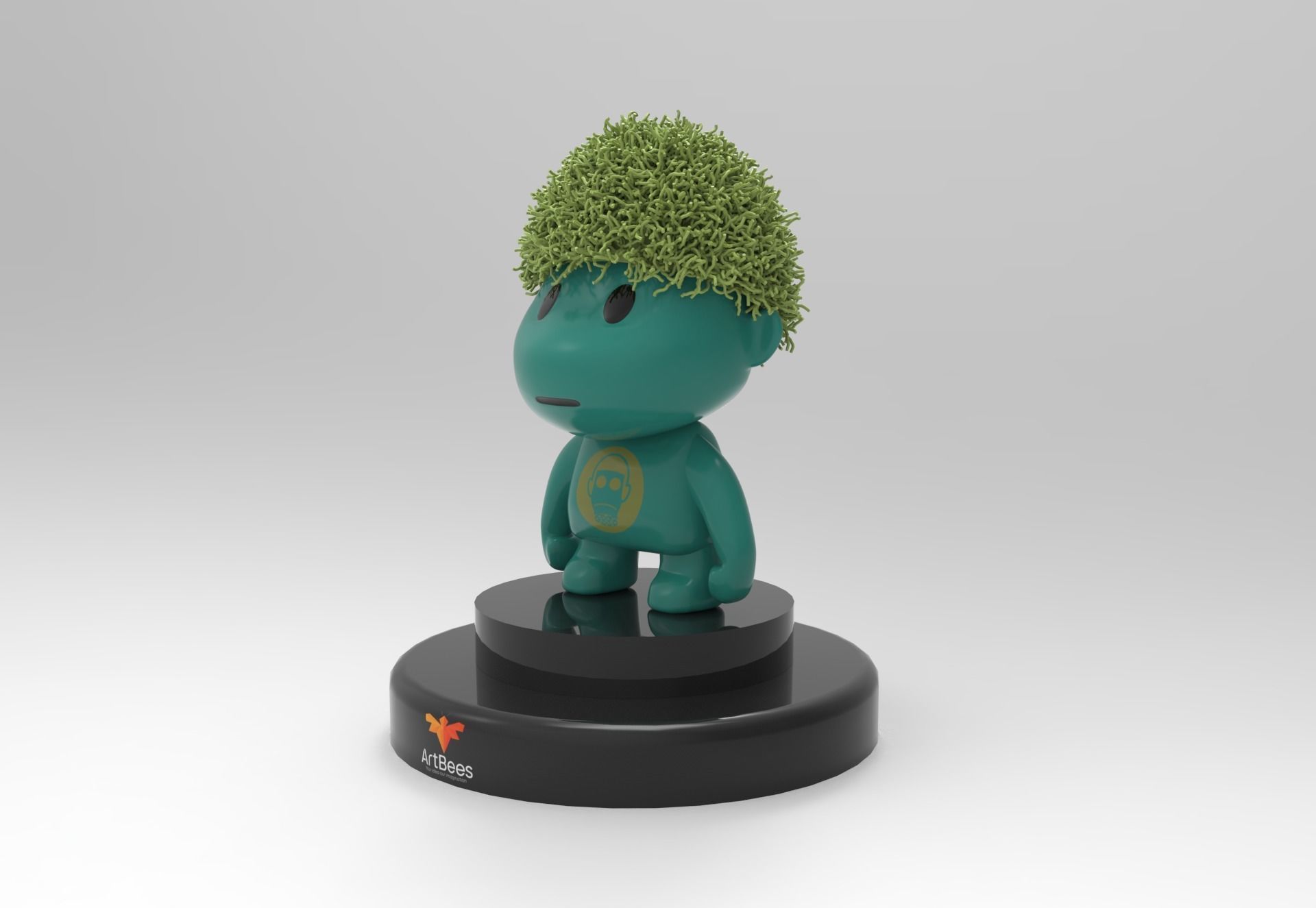 Funny Monkey kid character  3D model_3