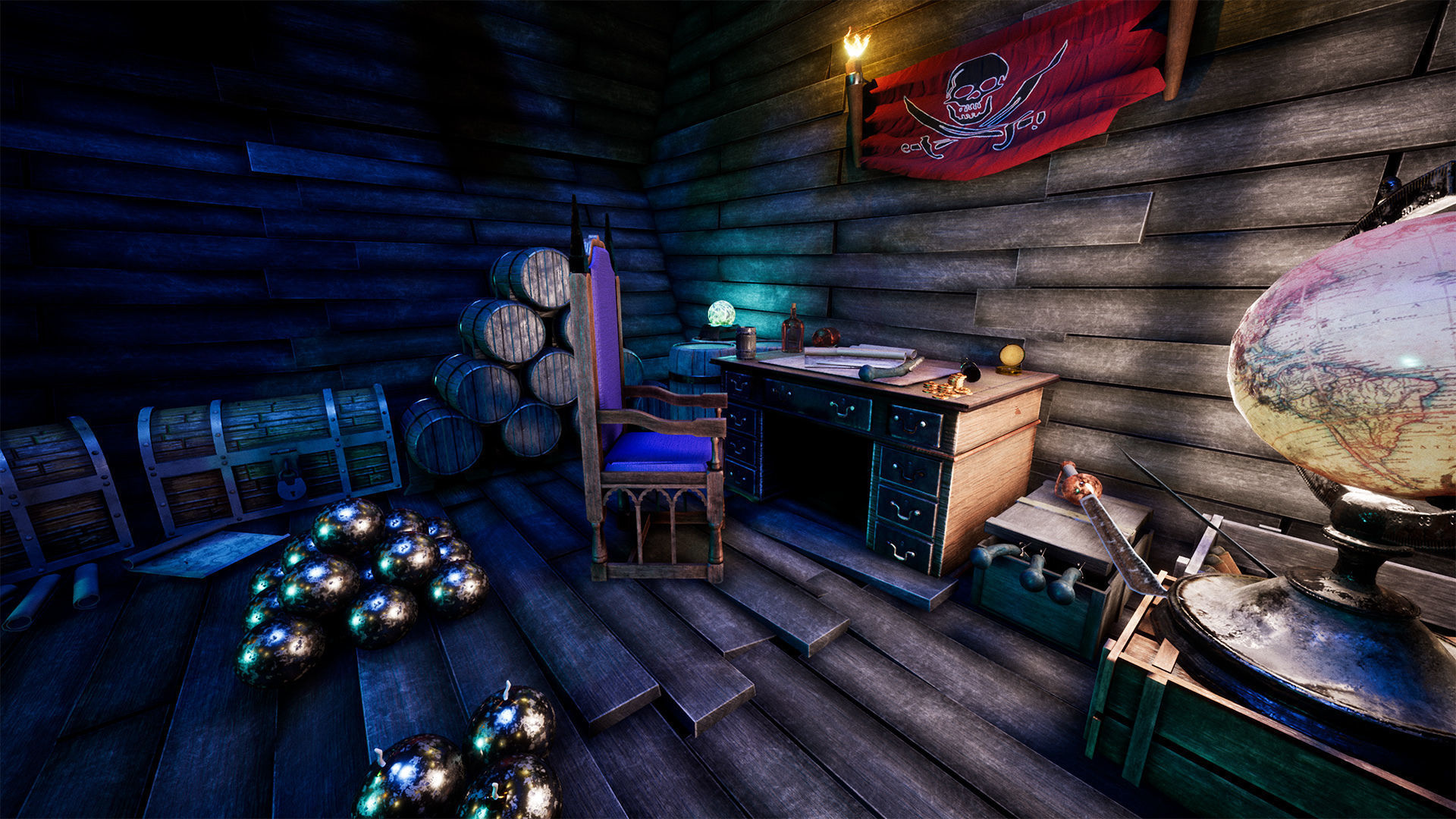 Pirate Props 60 Variations Low-poly 3D model_13